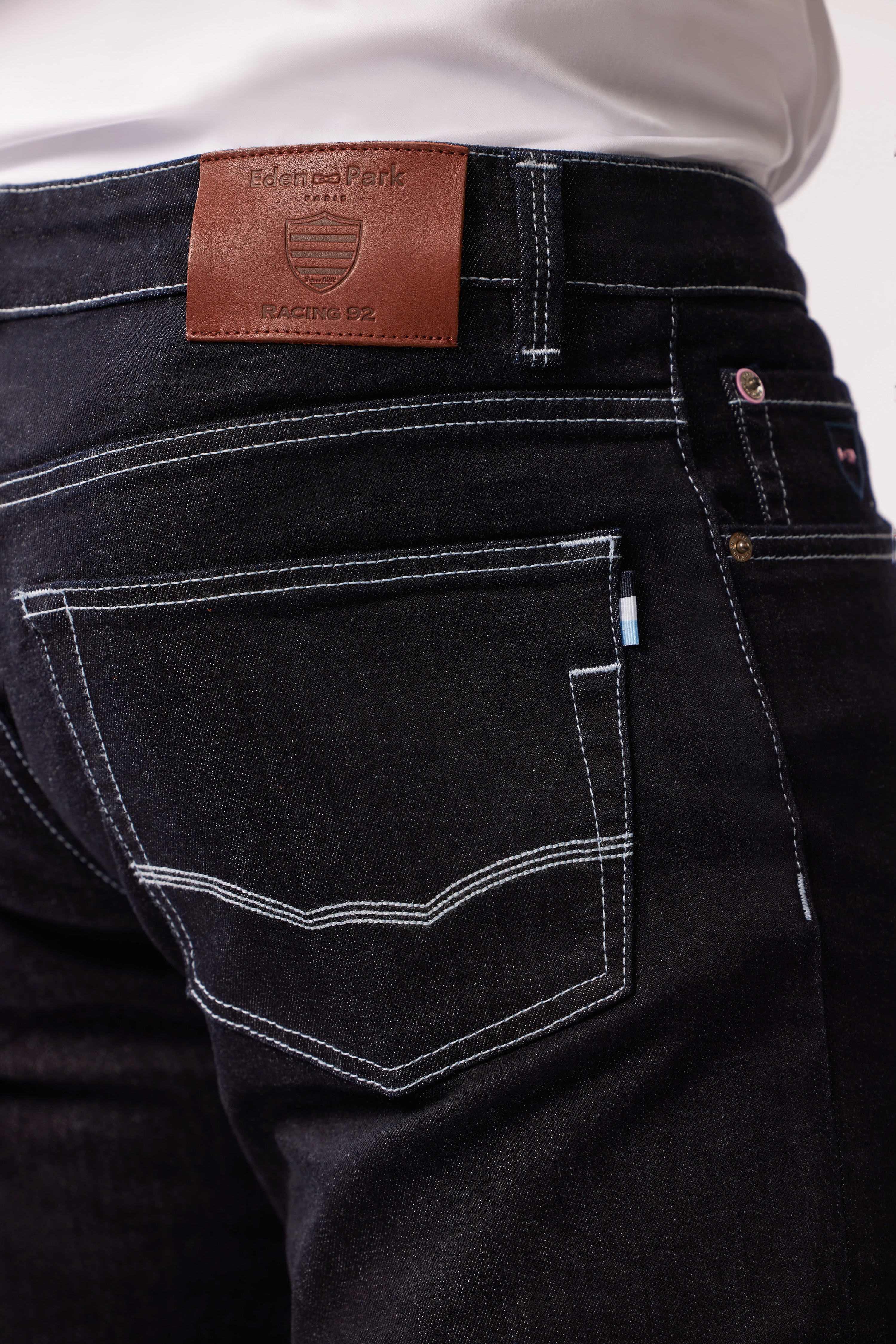 Jean droit en denim bleu marine Eden Park x Racing 92