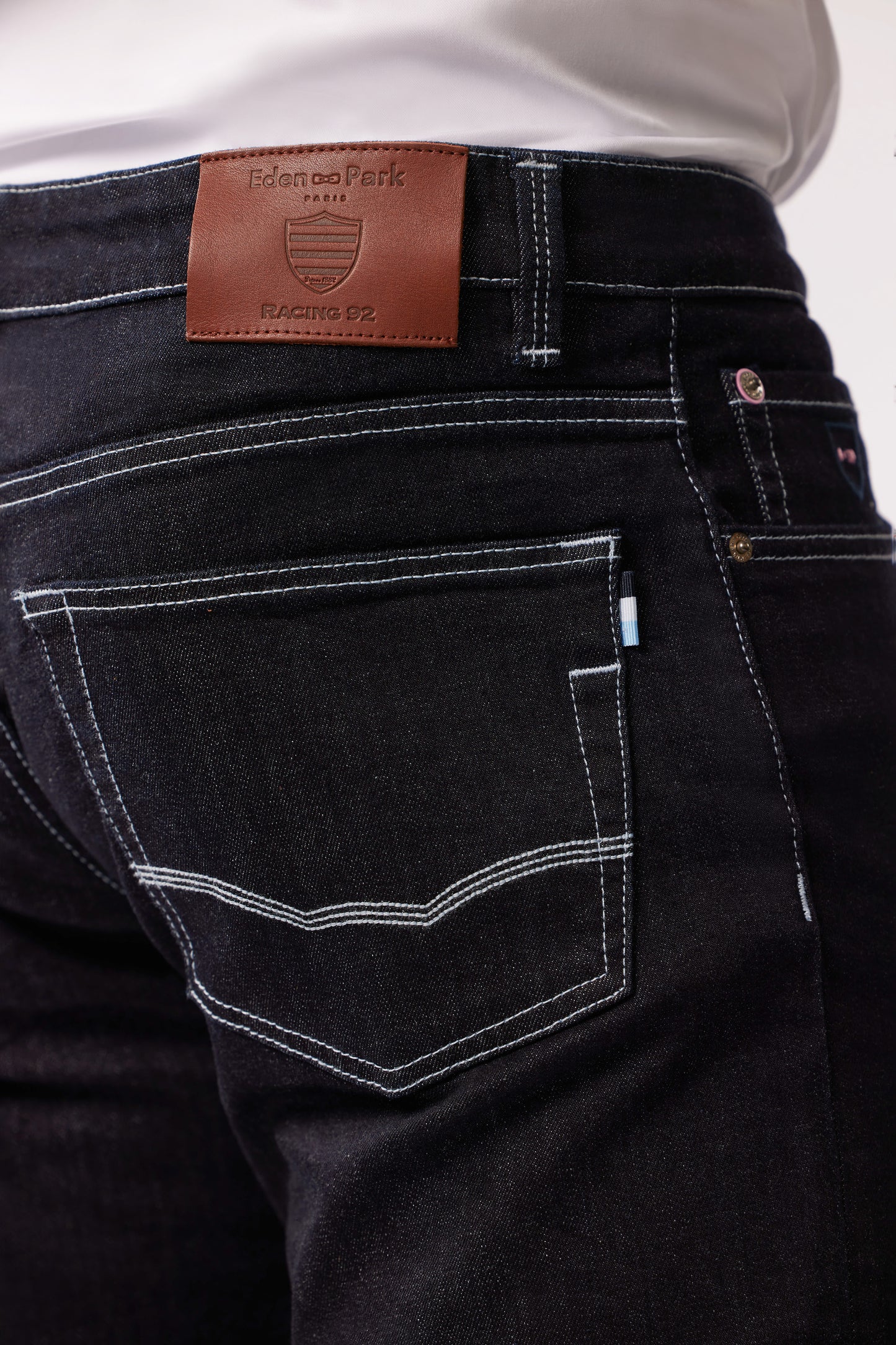 Jean droit en denim bleu marine Eden Park x Racing 92