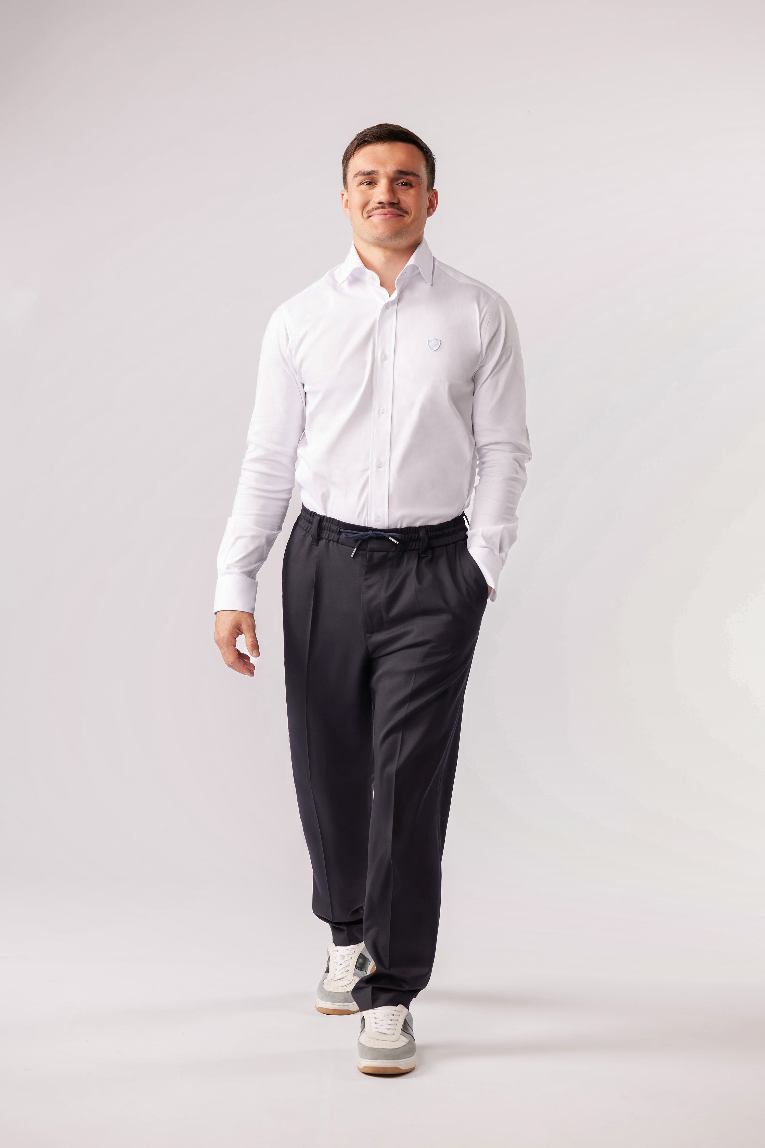 Pantalon en laine bleu marine Eden Park x Racing 92