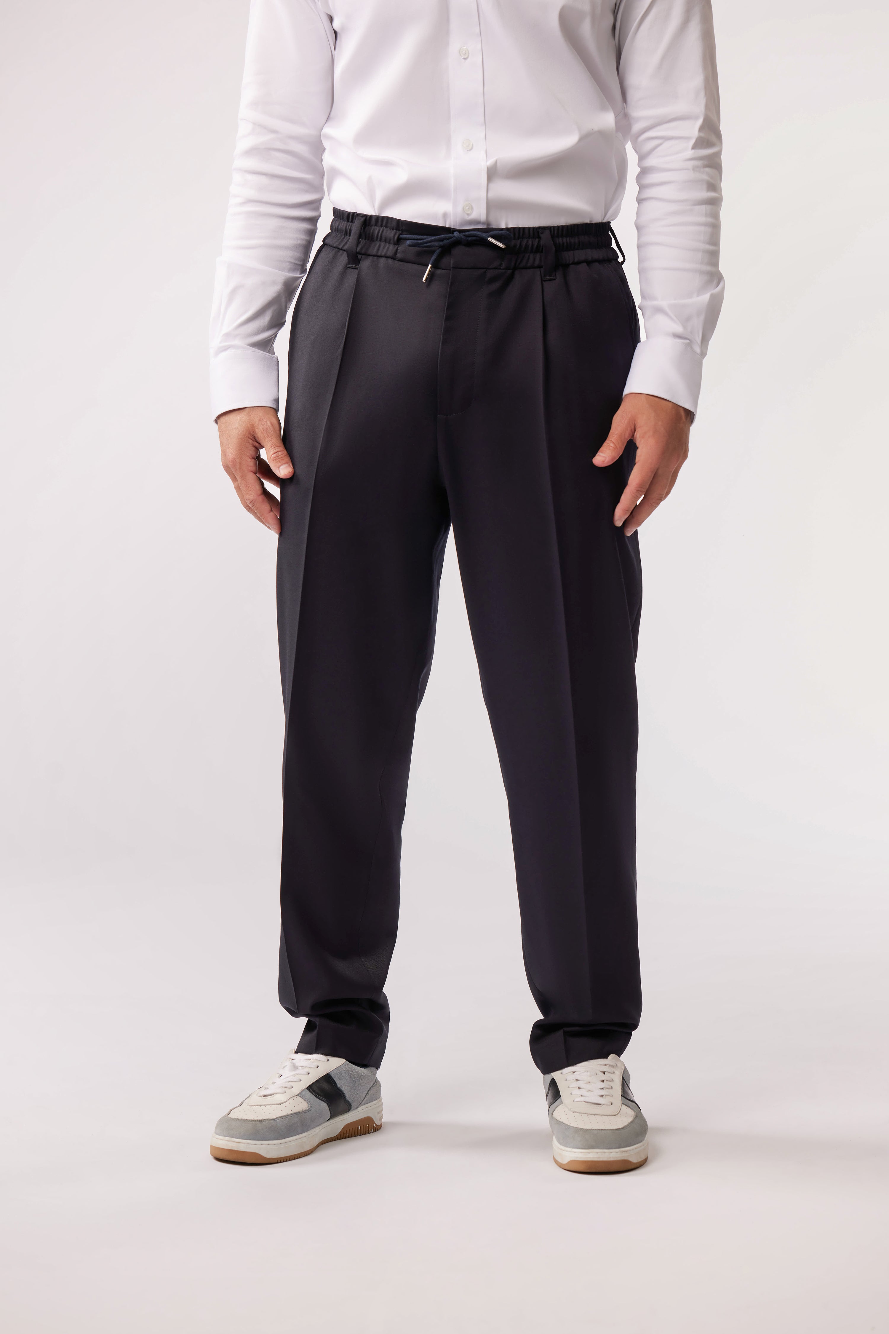 Pantalon en laine bleu marine Eden Park x Racing 92