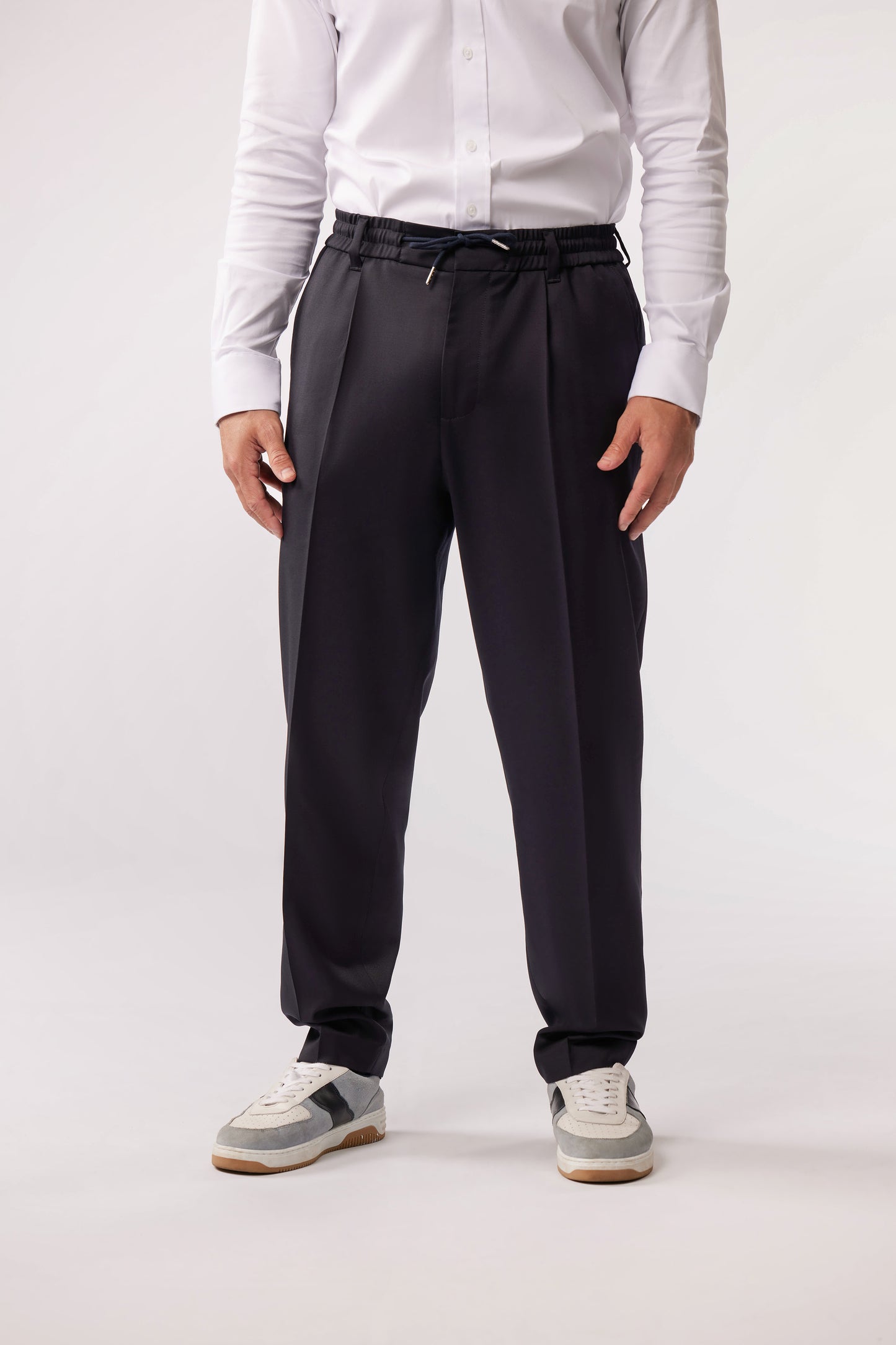 Pantalon en laine bleu marine Eden Park x Racing 92