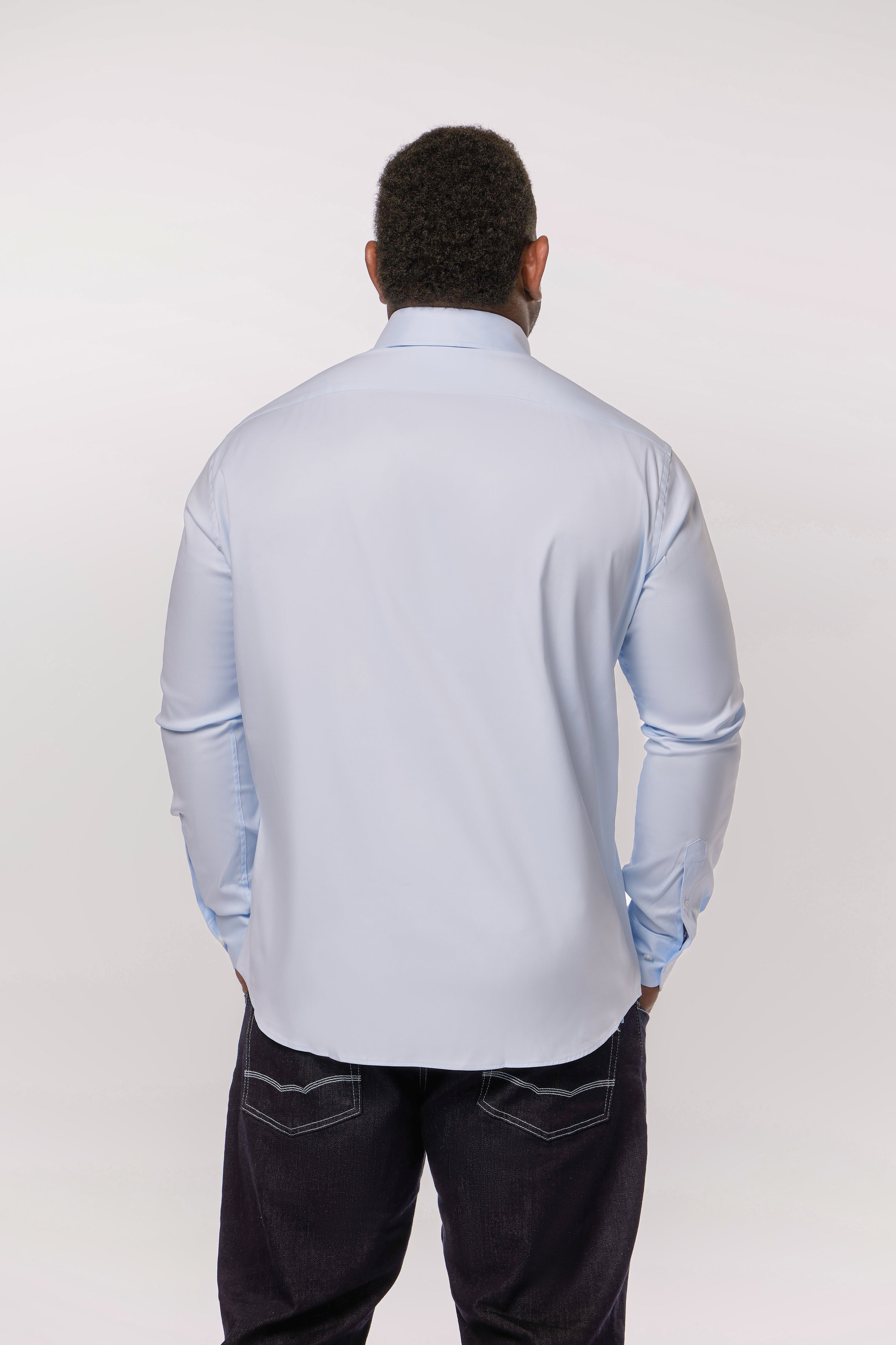 camisa de algodón stretch azul cielo Eden Park x Racing 92
