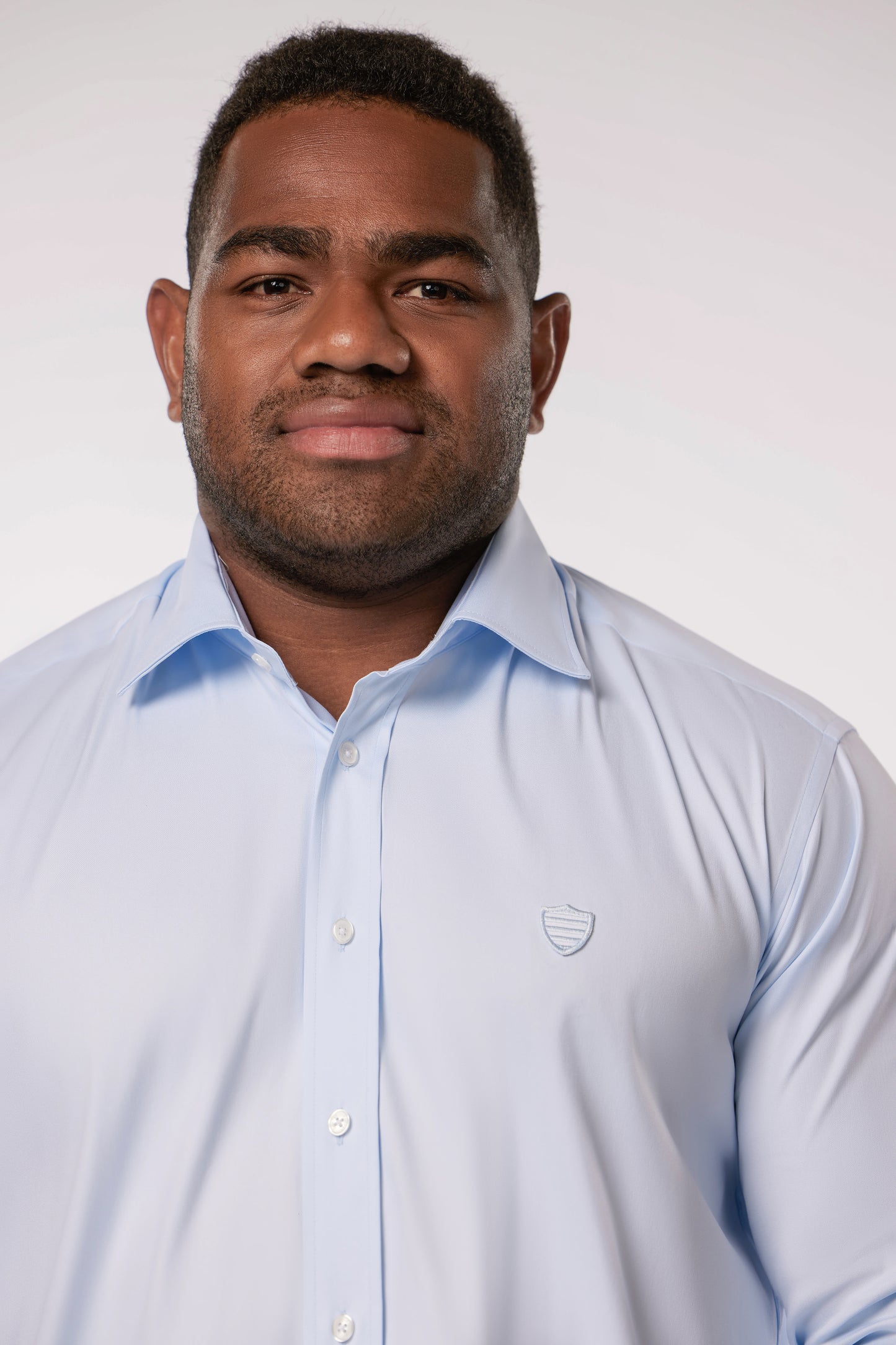 Chemise en coton stretch bleu ciel Eden Park x Racing 92