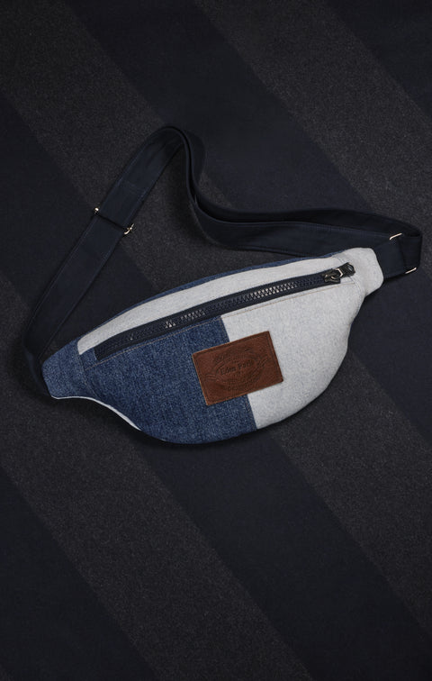 Two-tone upcycled denim fanny pack Pap'Atelier - Image 2