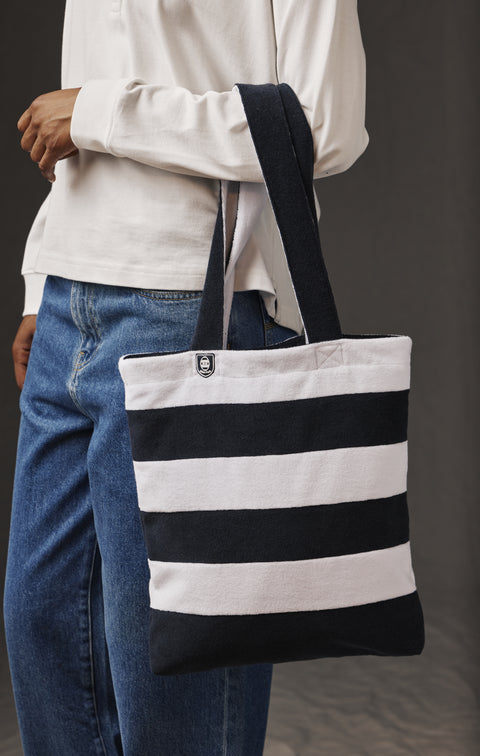 Sac cabas rayé en éponge upcyclé Pap'Atelier - Image 2