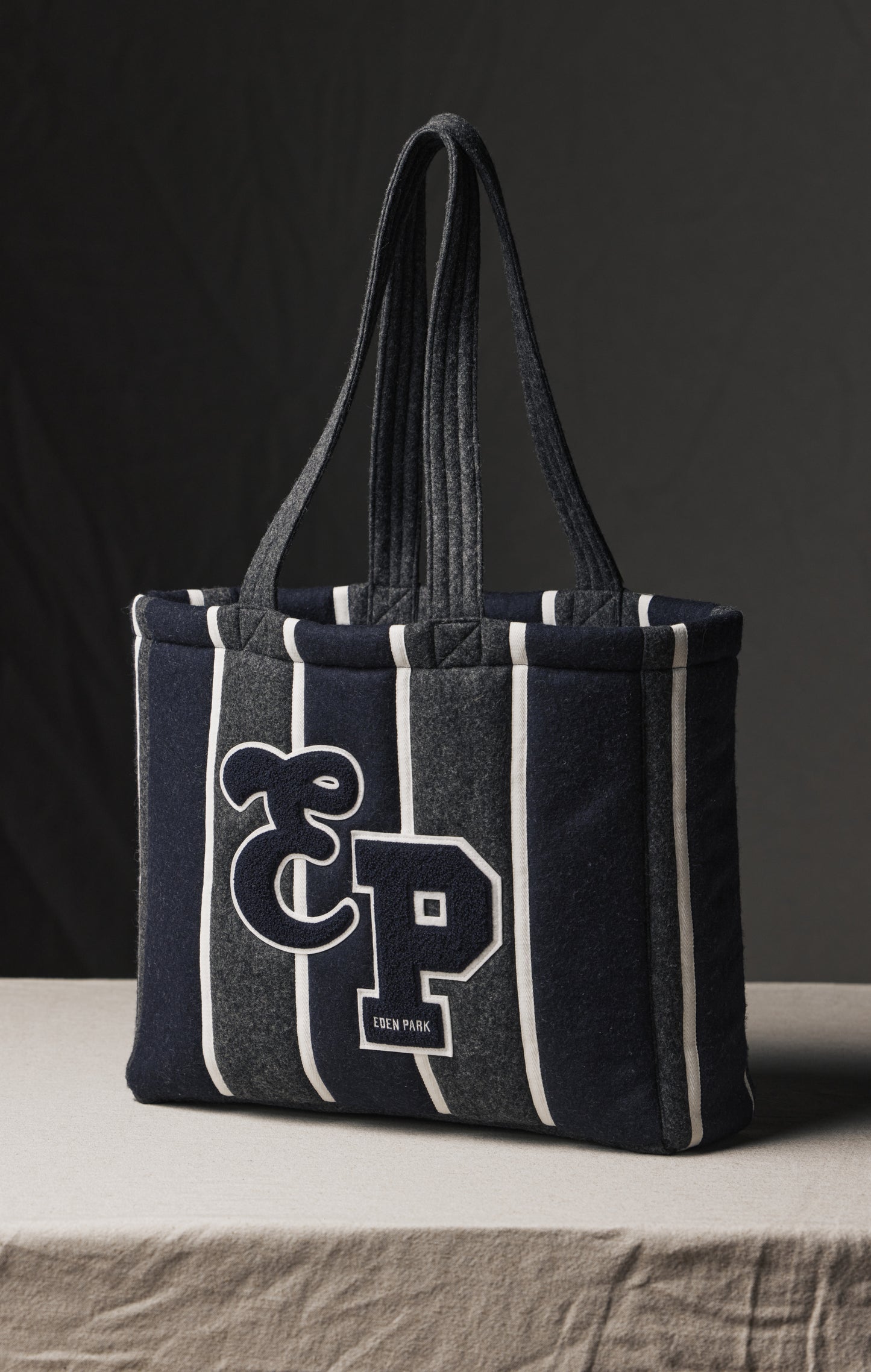 Sac cabas rayé upcyclé Pap'Atelier