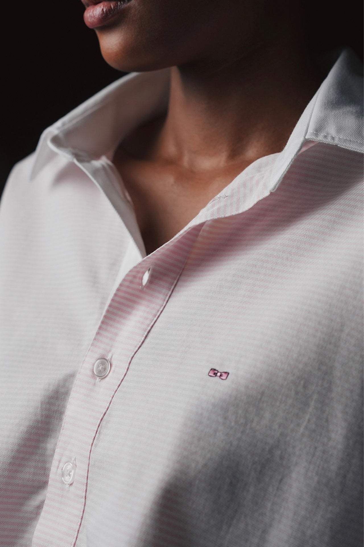 Pap'atelier striped pink and white cropped cotton shirt