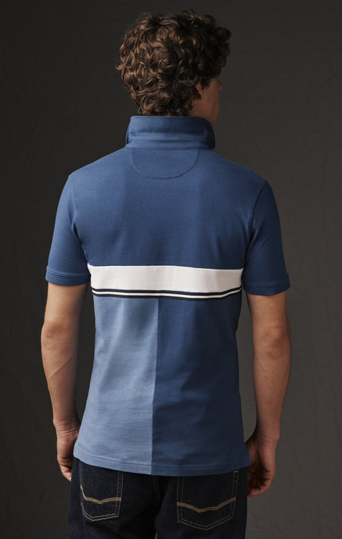 Maillot marine et bleu en patchwork de jersey upcyclé Pap'Atelier - Image 2