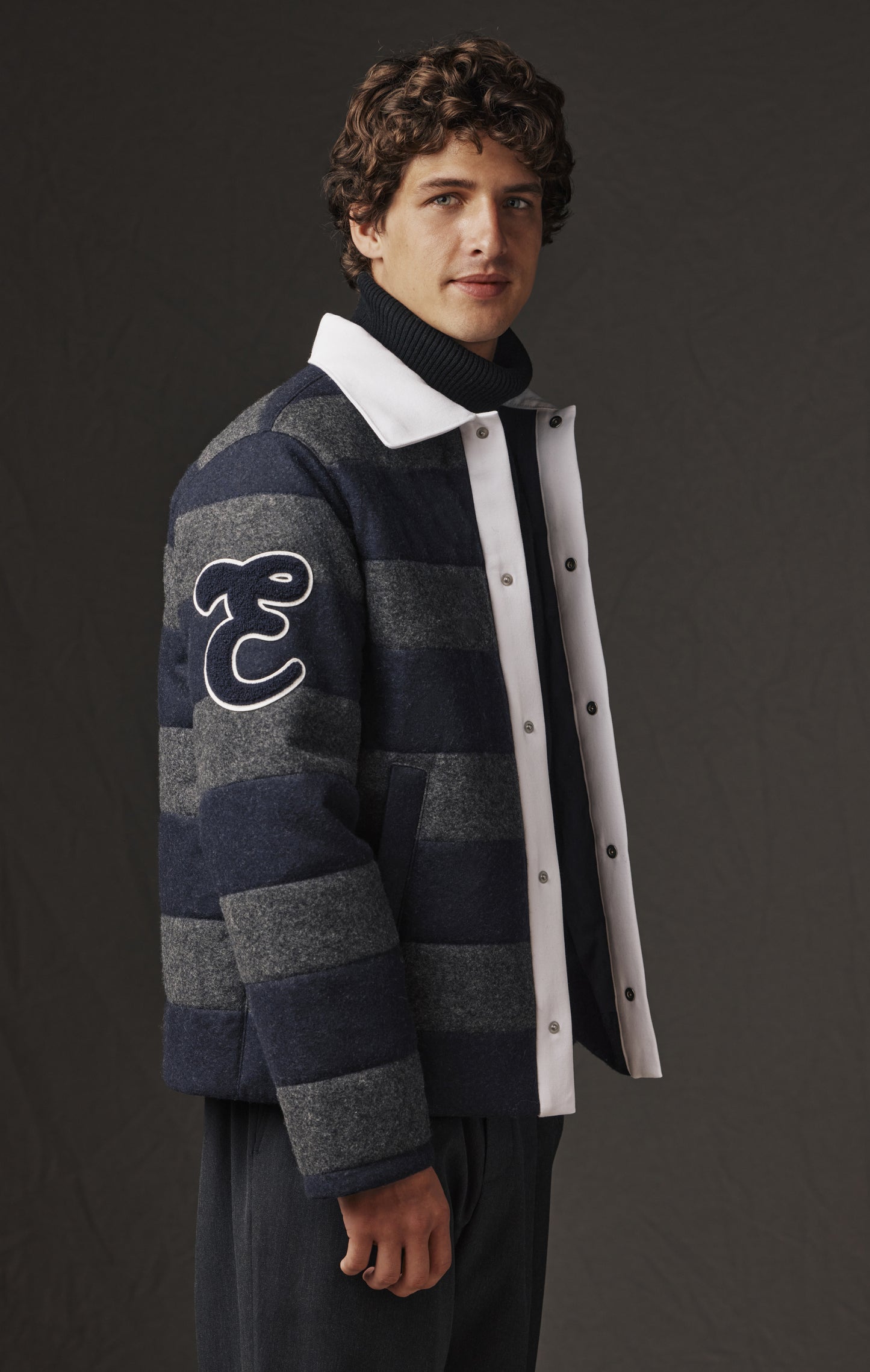 Veste matelassée rayée upcyclée Pap'Atelier