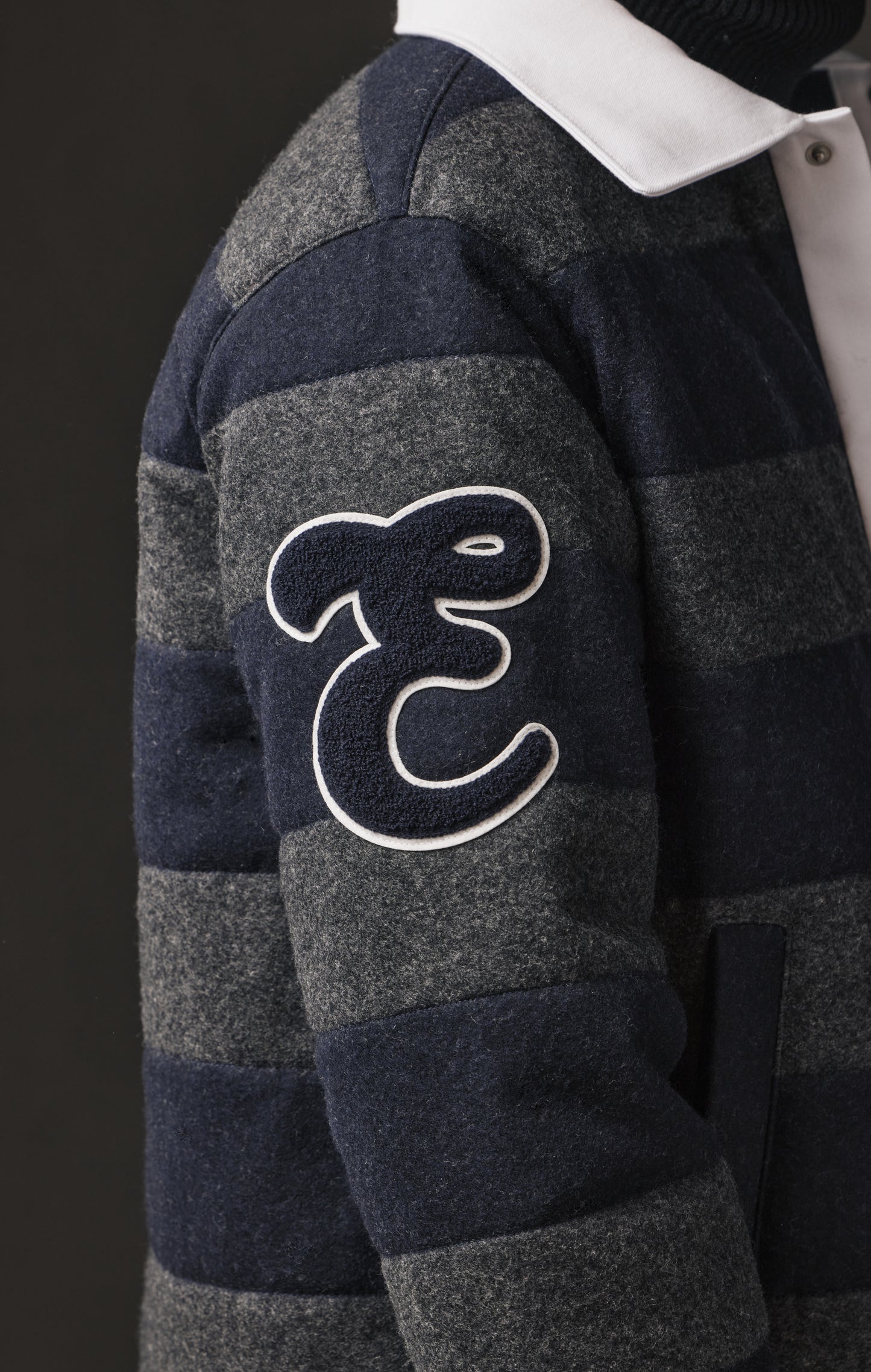 Veste matelassée rayée upcyclée Pap'Atelier