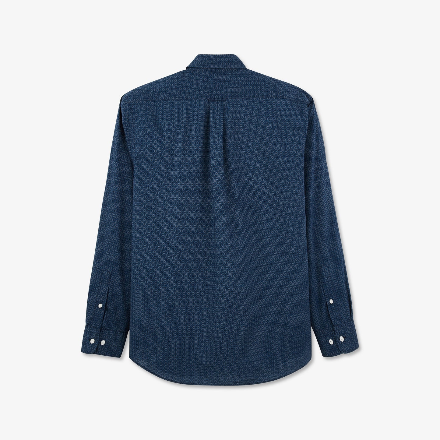 Chemise bleu foncé à micro-motif géométrique