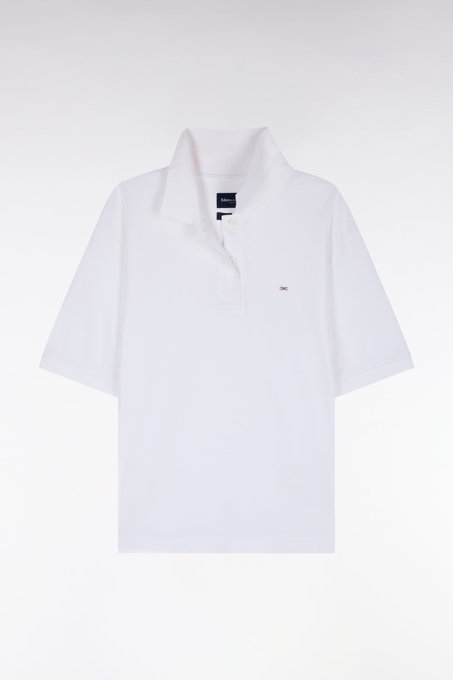 Polo manches courtes en coton blanc coupe oversized