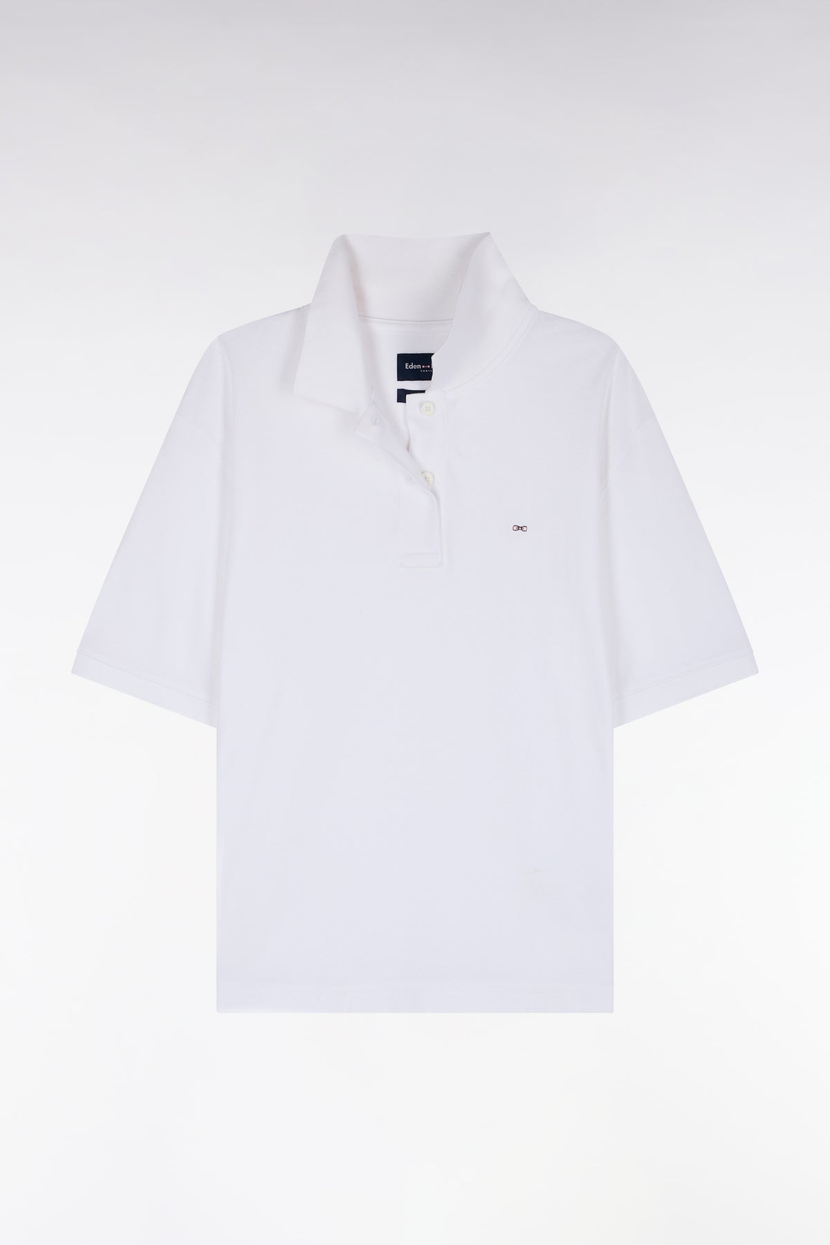 Polo manches courtes en coton blanc coupe oversized