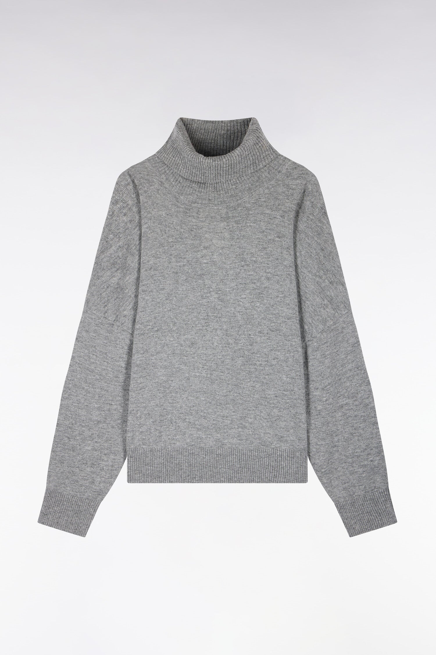 Pullover Rollkragen aus Wolle vierge und cachemire Grau