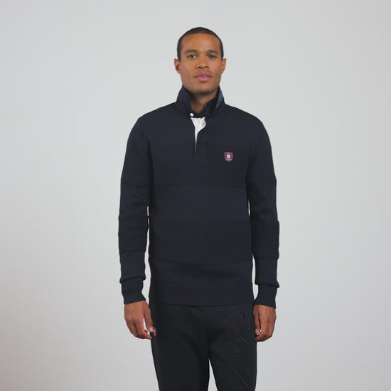 Pull bleu marine jeu de maille