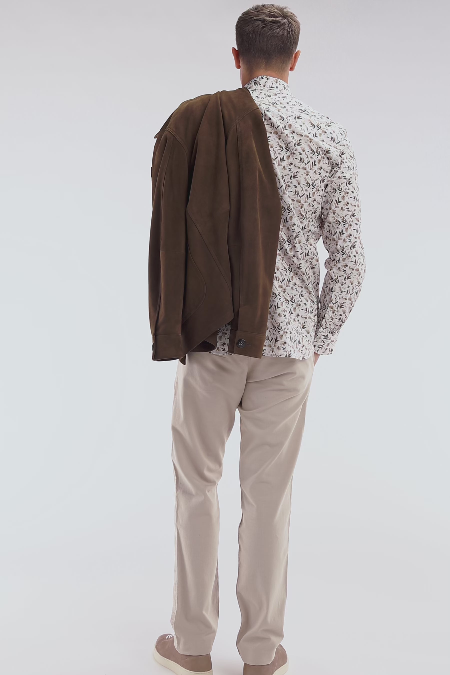 Surchemise en cuir suédé marron