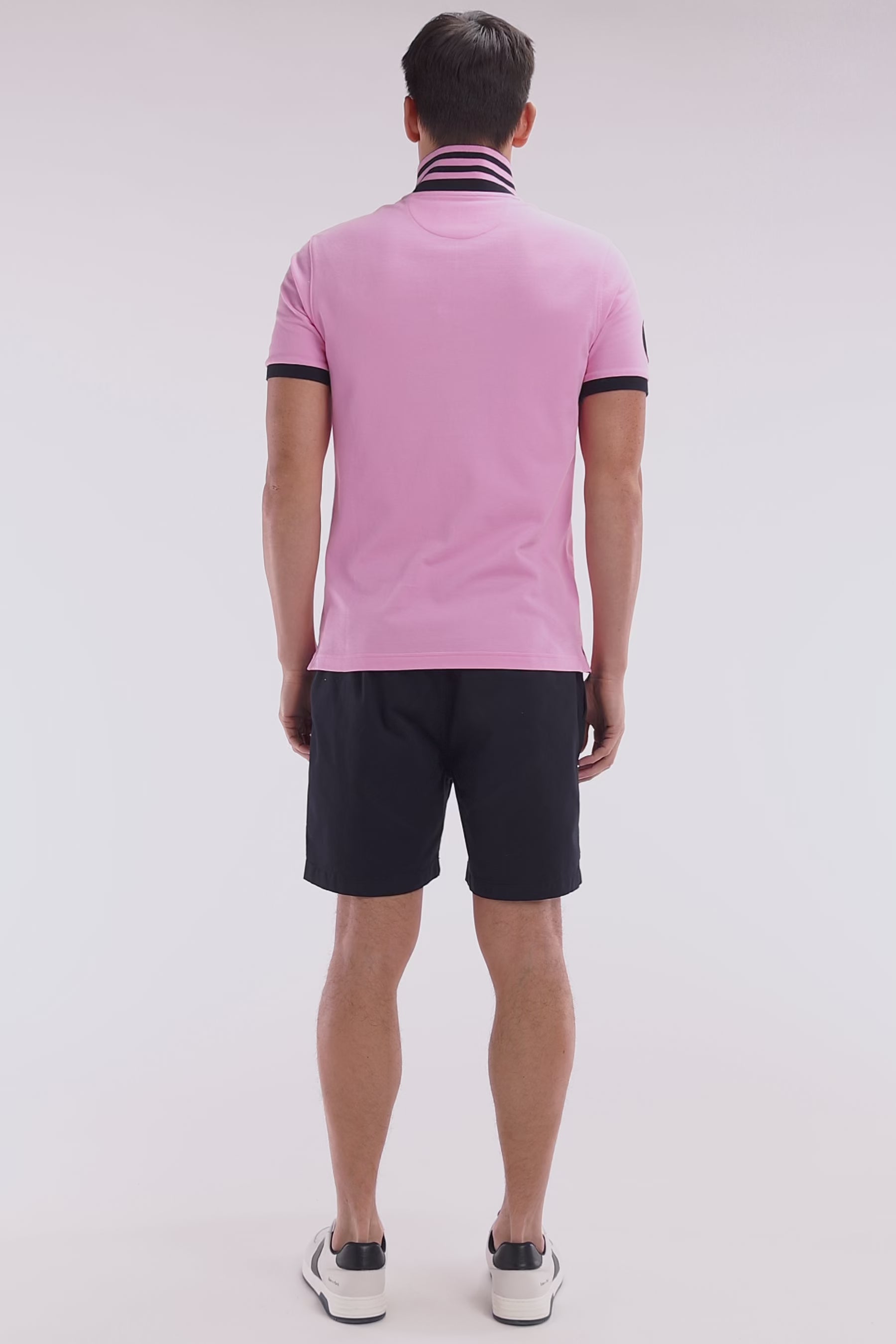 トップス Eden Shirts PNK XV de France two-tone T-shirt in pink cotton, straight cut
