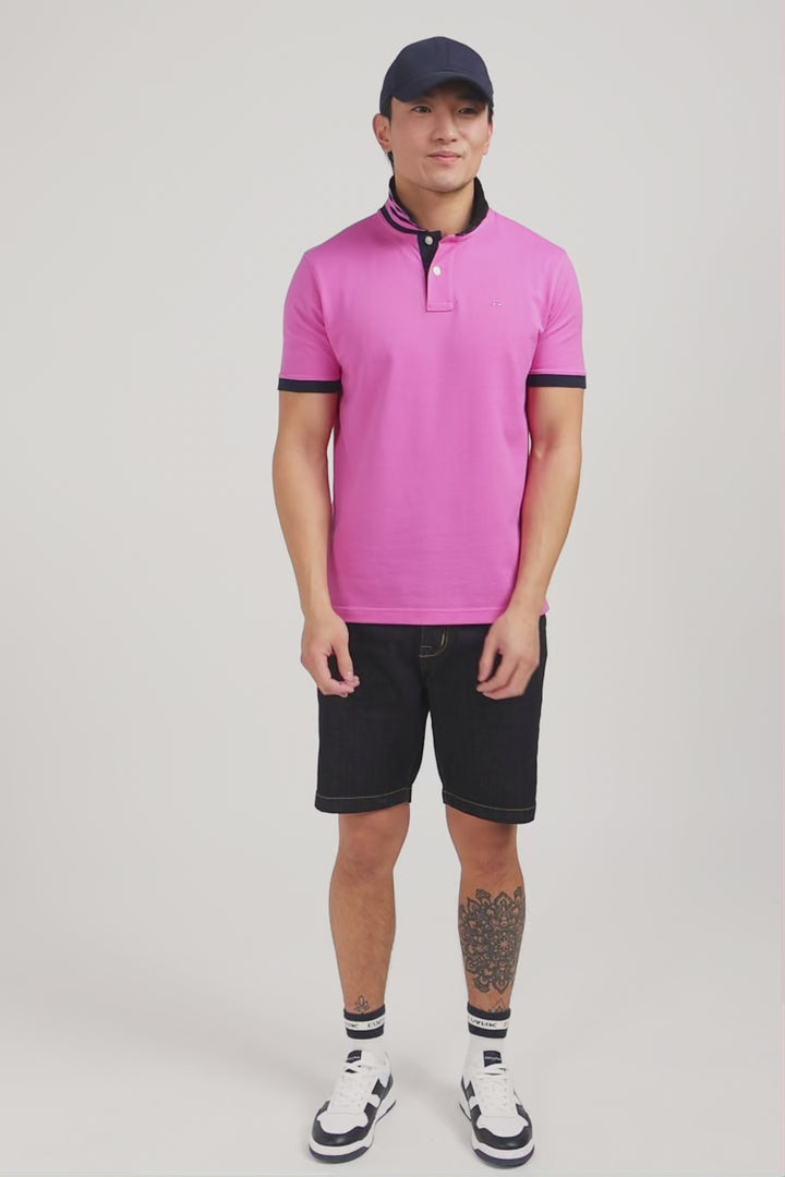 pink and black polo