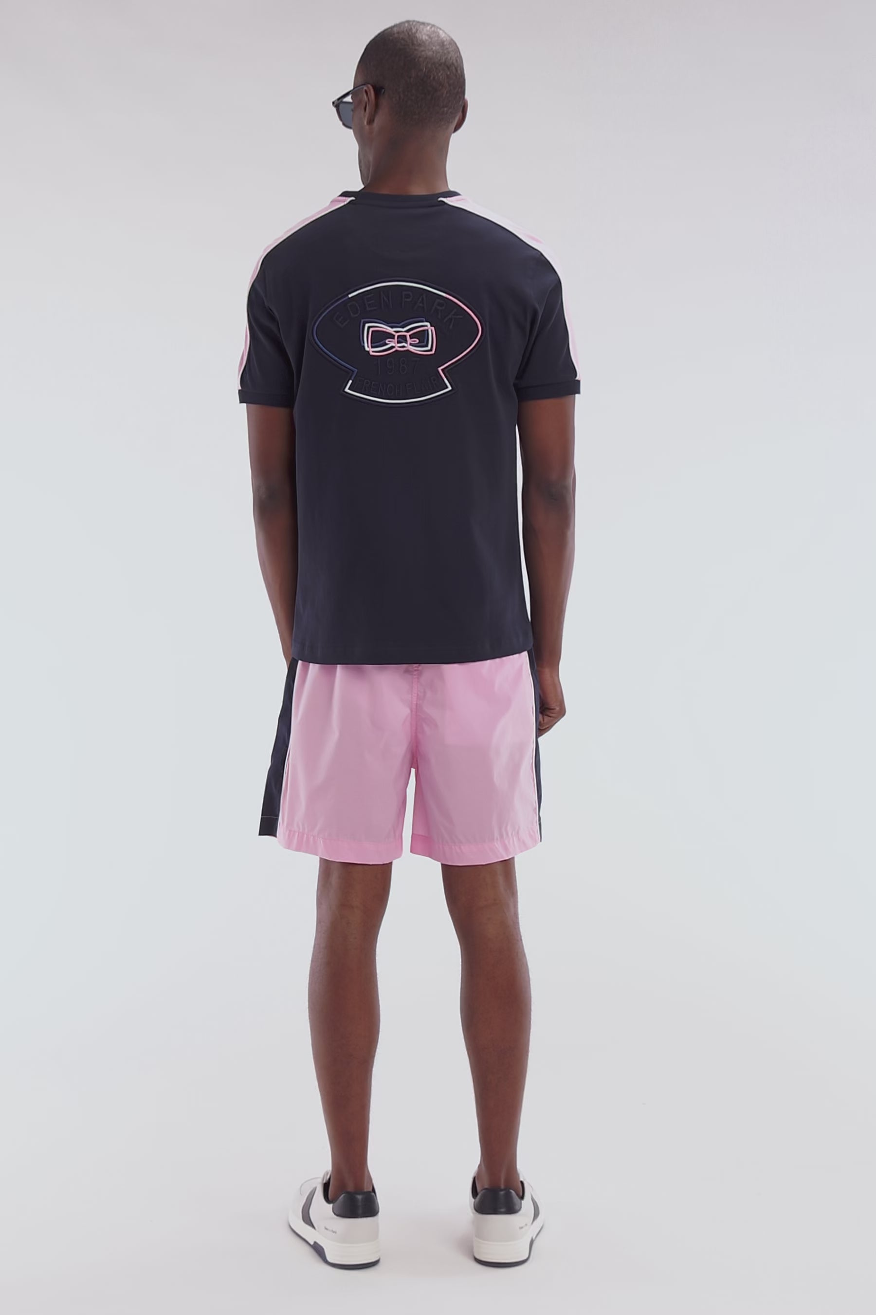 Maillot de bain tricolore rose