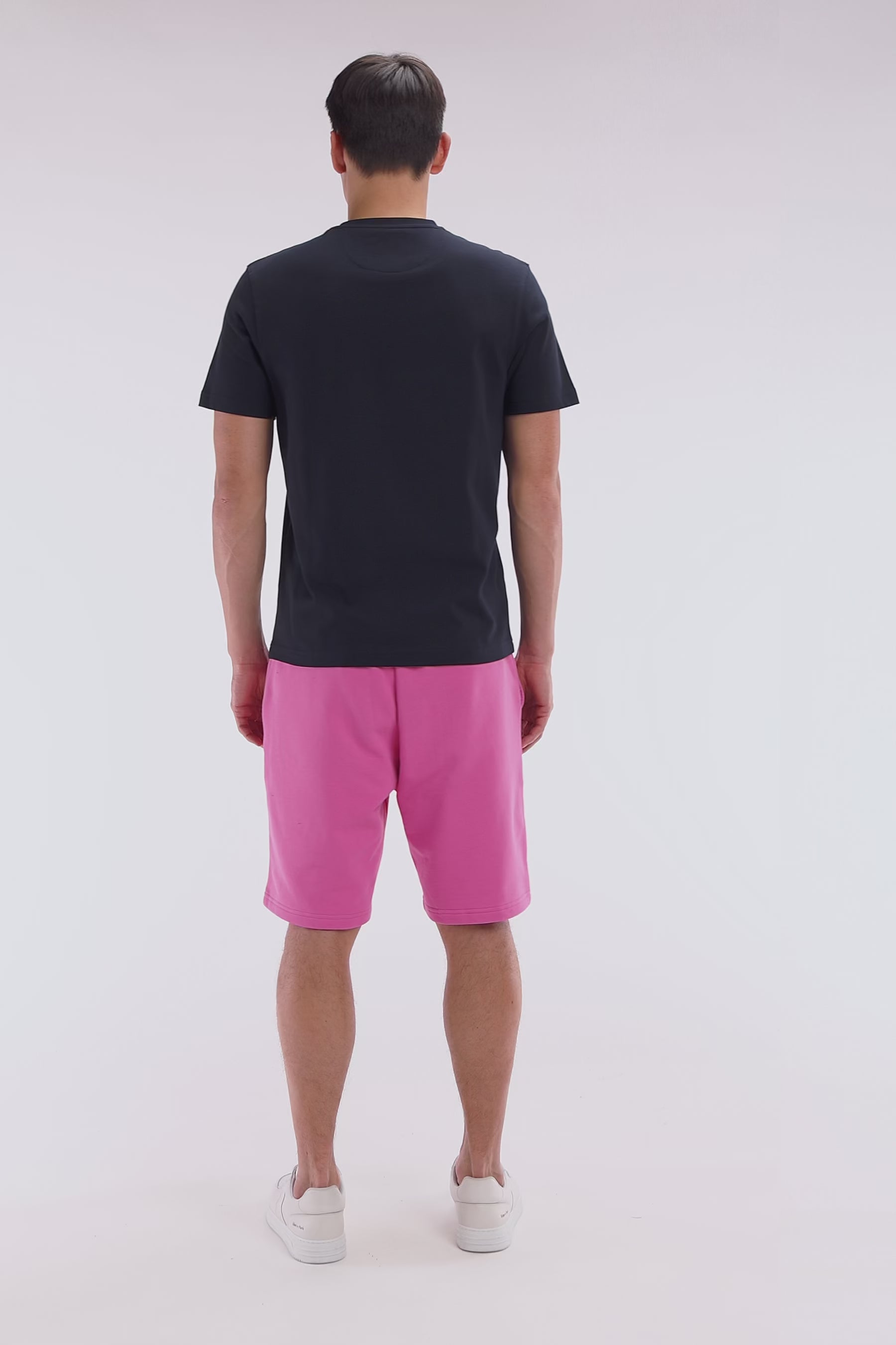 T-shirt en coton marine sérigraphie palmiers coupe décontractée