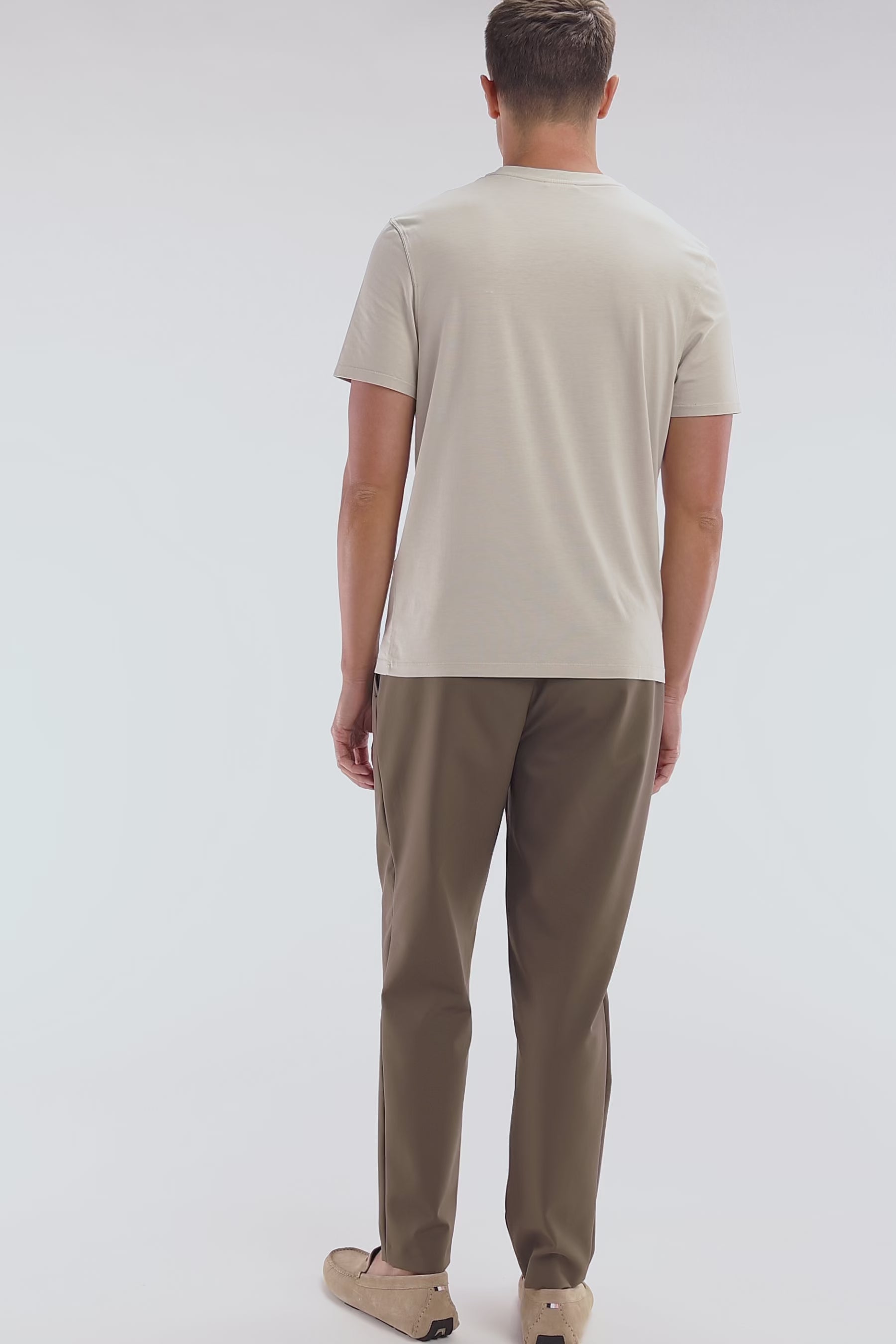 Pantalon à taille élastique marron