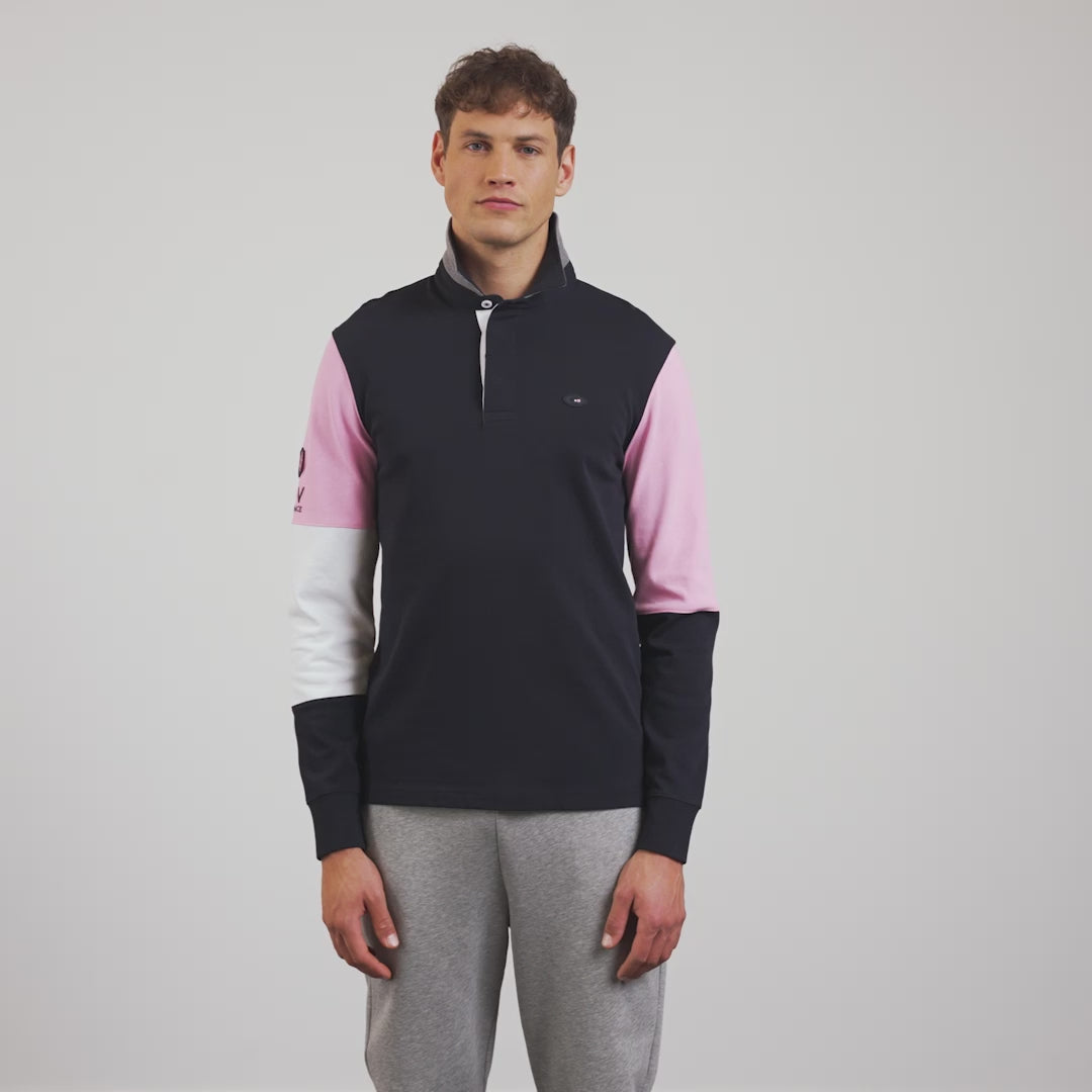 Maillot rose colorblock XV de France manches longues