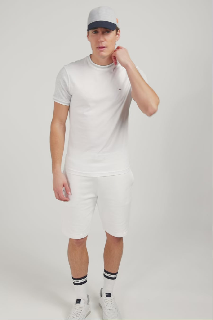 T-shirt manches courtes blanc colorblock