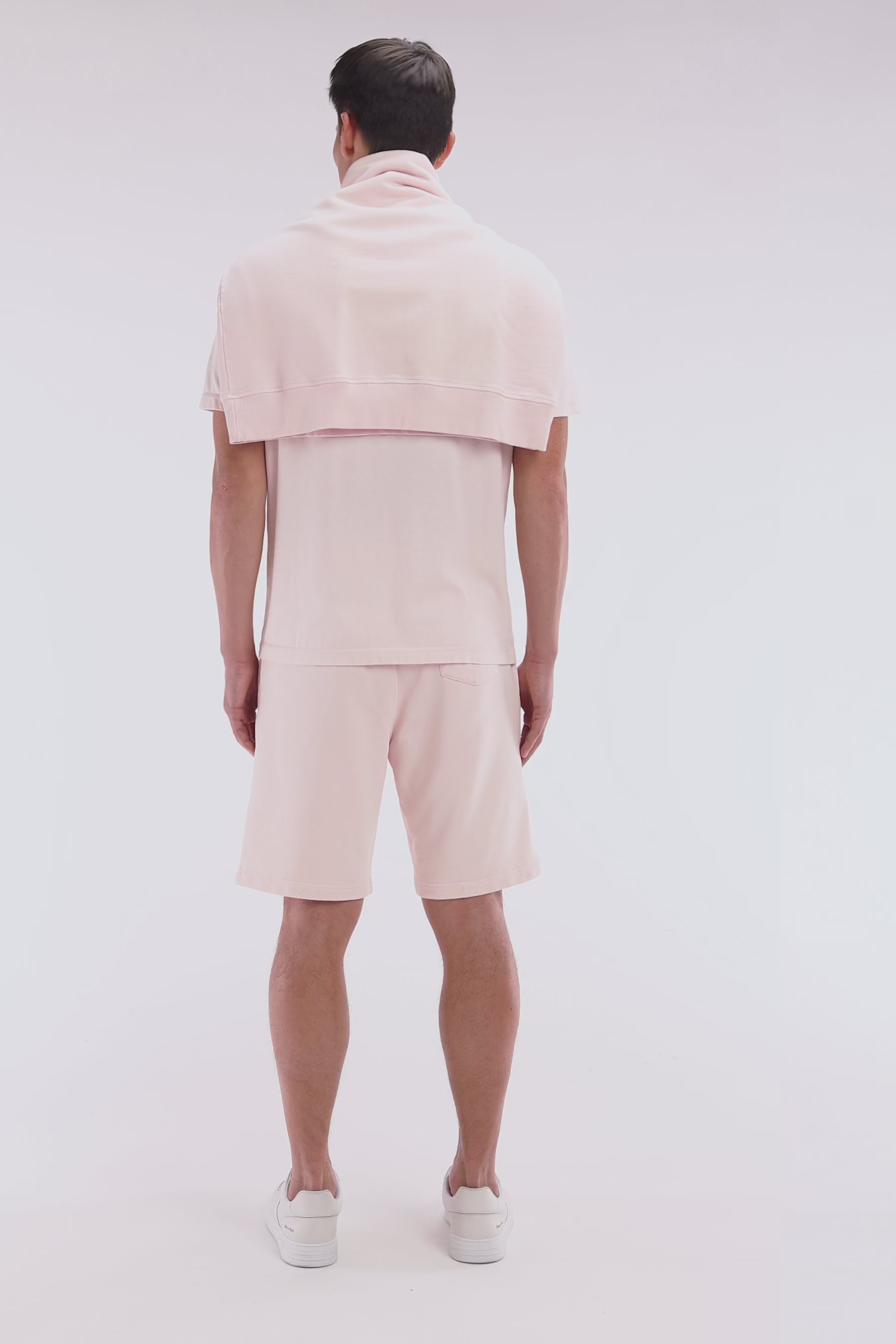 T-shirt en coton rose pâle surteint coupe décontractée