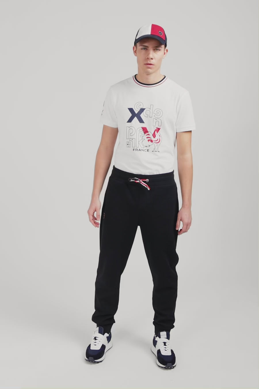 T-shirt à manches courtes blanc imprimé XV de France