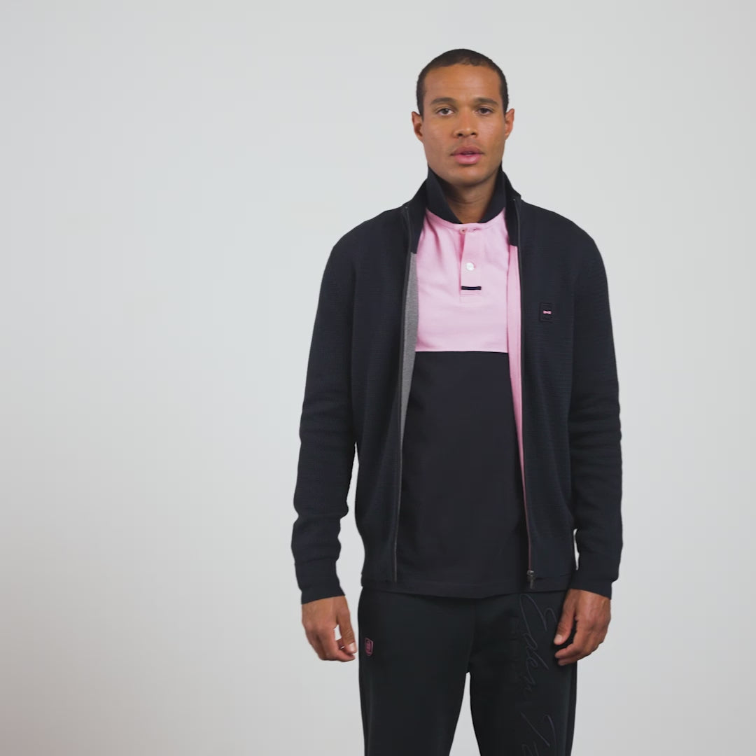 Cardigan bleu marine zippé
