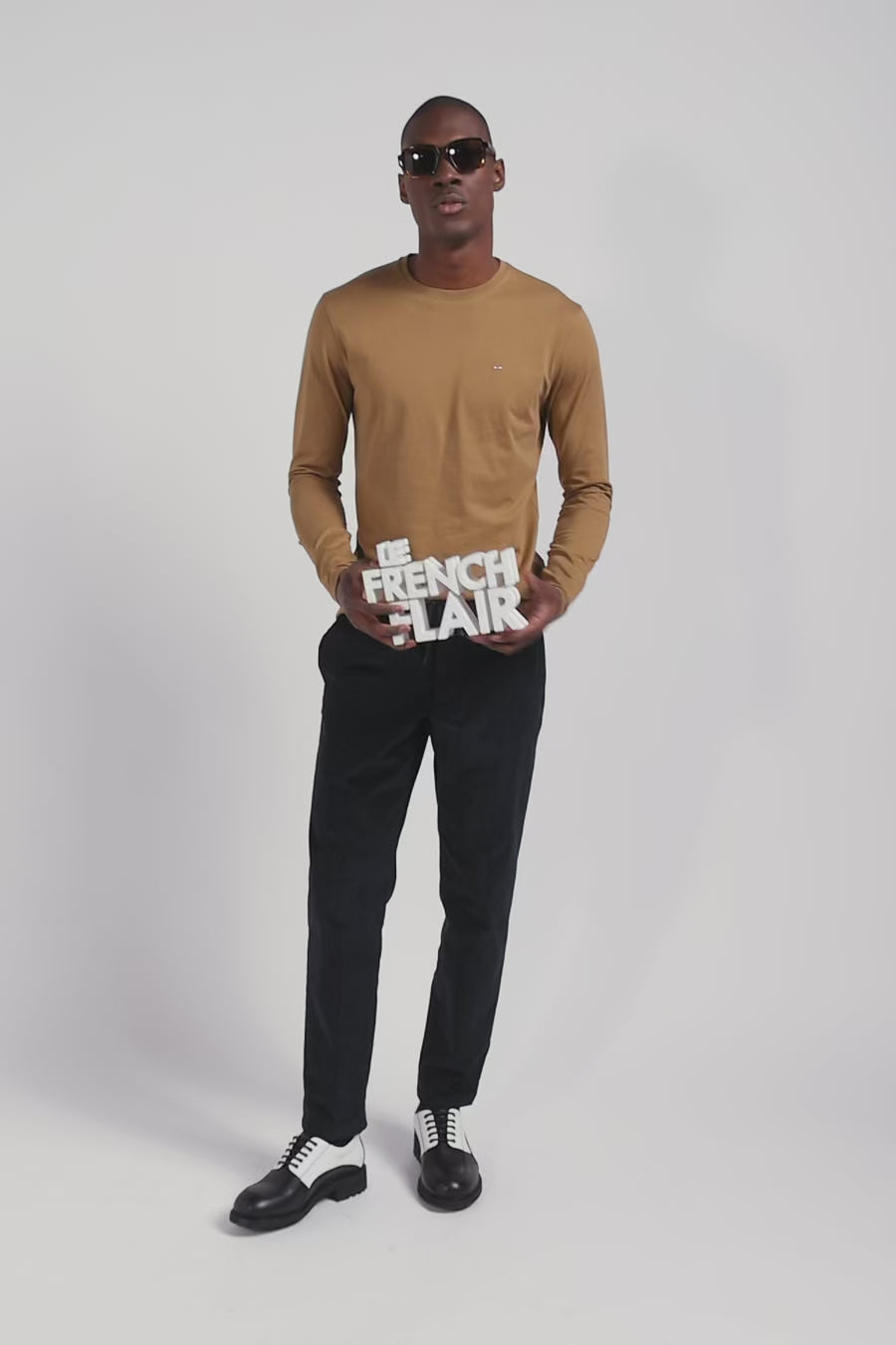Regular camel long-sleeved cotton T-shirt – Eden Park Regular camel long-sleeved cotton T-shirt – Eden Park