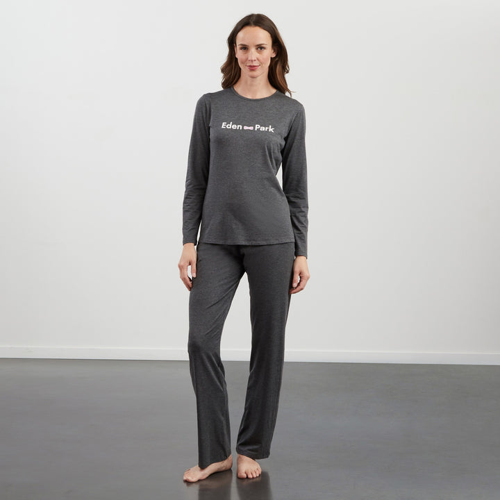 Pyjama gris foncé à inscription Eden Park
