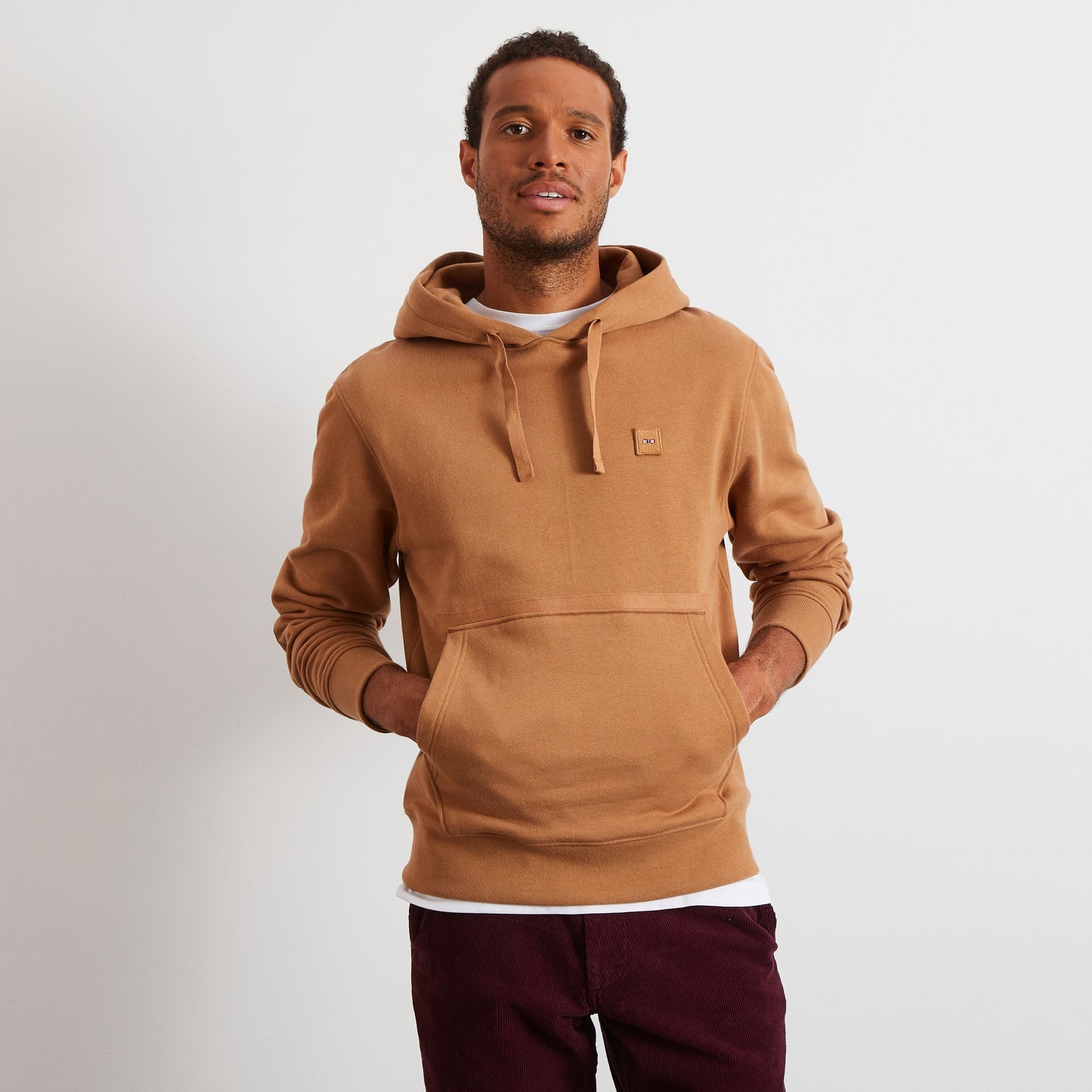 Sweat à capuche en molleton marron