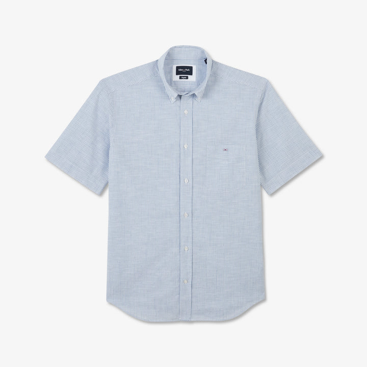 Chemisette bleue rayée en coton doddy