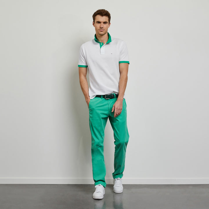 Polo blanc en coton Pima