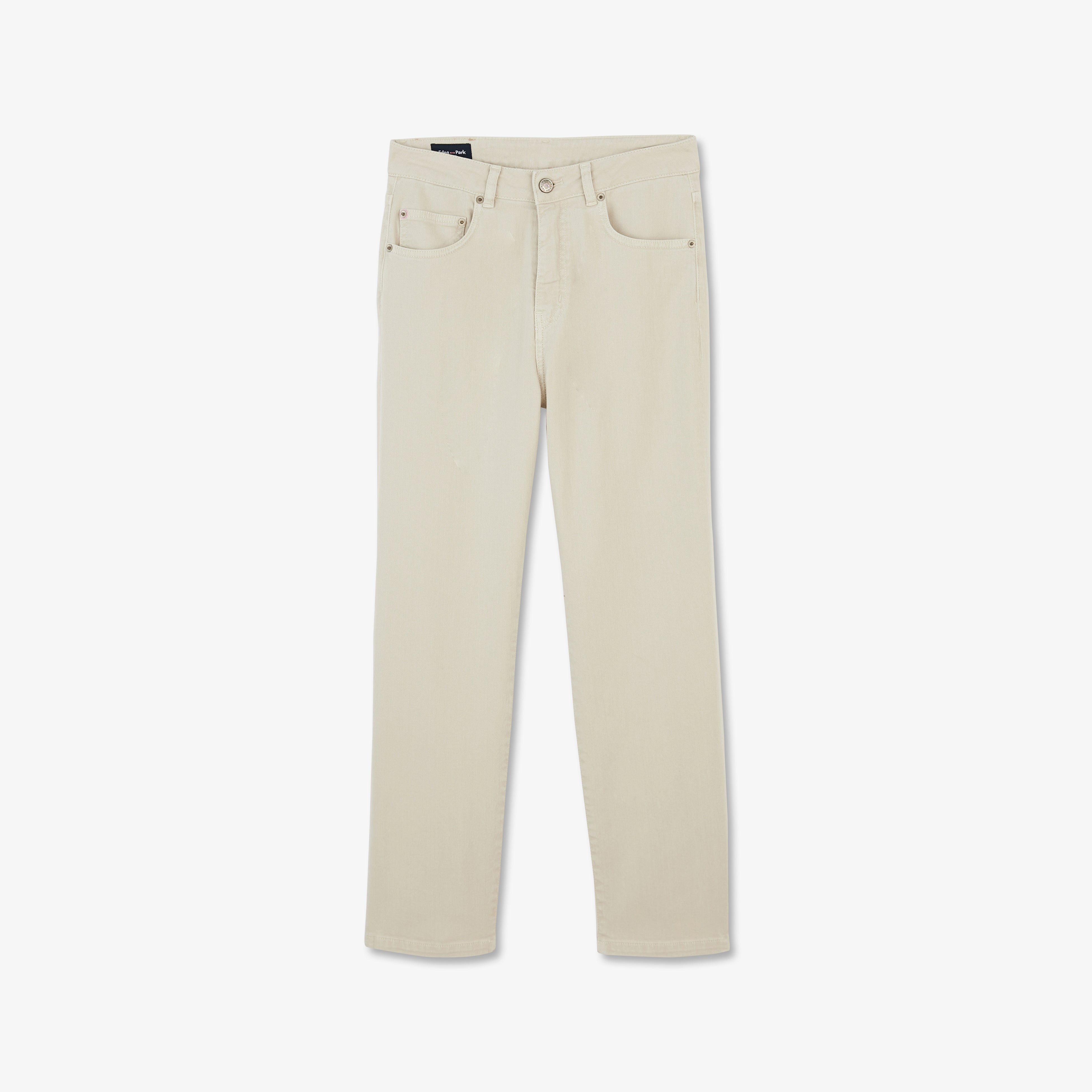 Pantalon écru en denim coupe 7/8ème