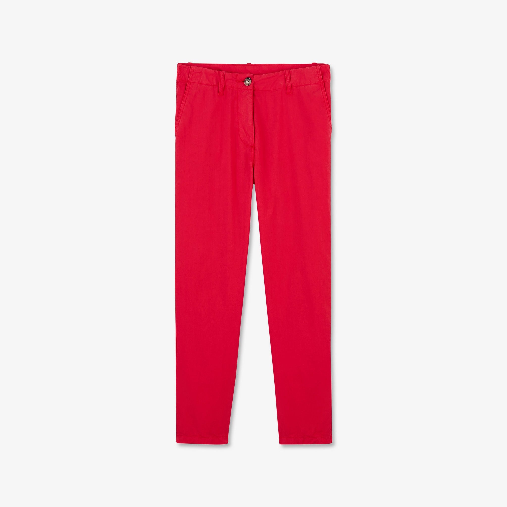Pantalon rose en popeline de coton