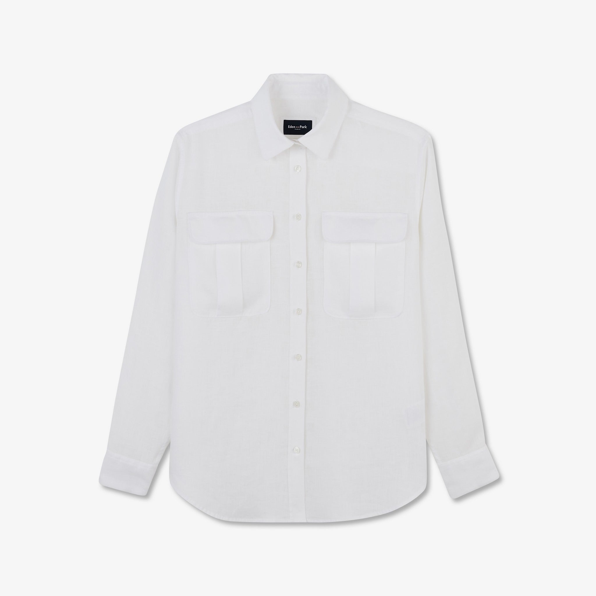 Chemisier blanc uni en lin