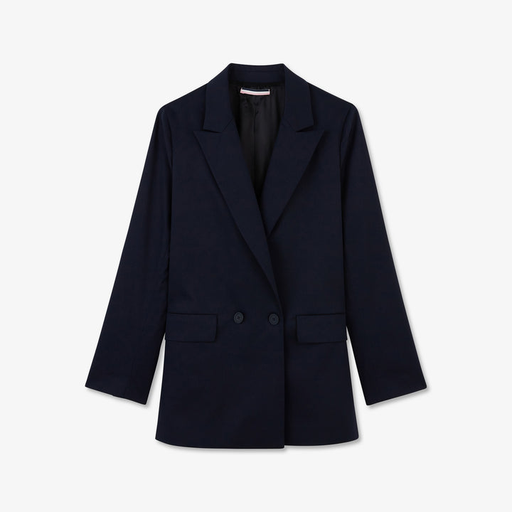 Blazer bleu foncé en coton stretch
