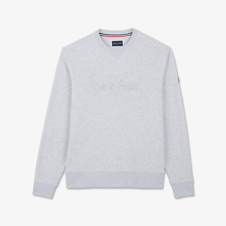 Sweat gris à logo embossé