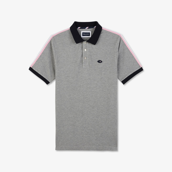 Polo à manches courtes en coton piqué gris