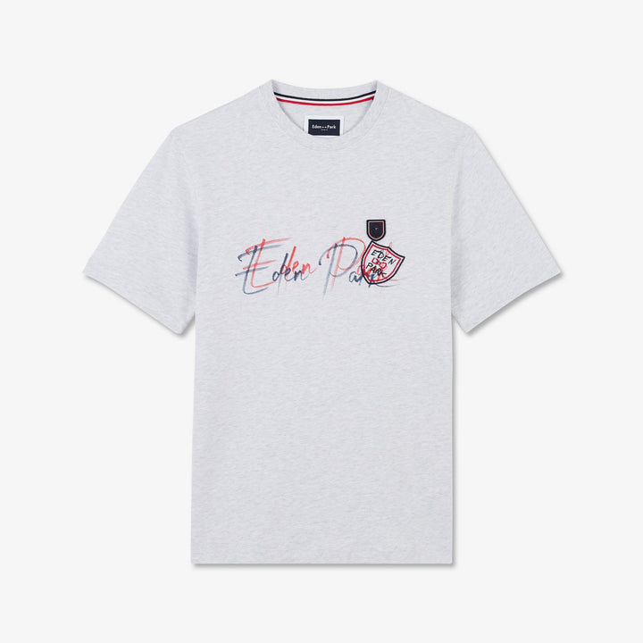 T-shirt gris à sérigraphie Eden Park bicolore