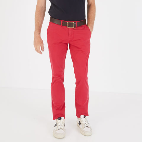 Pantalon chino rouge en coton stretch - Image 1
