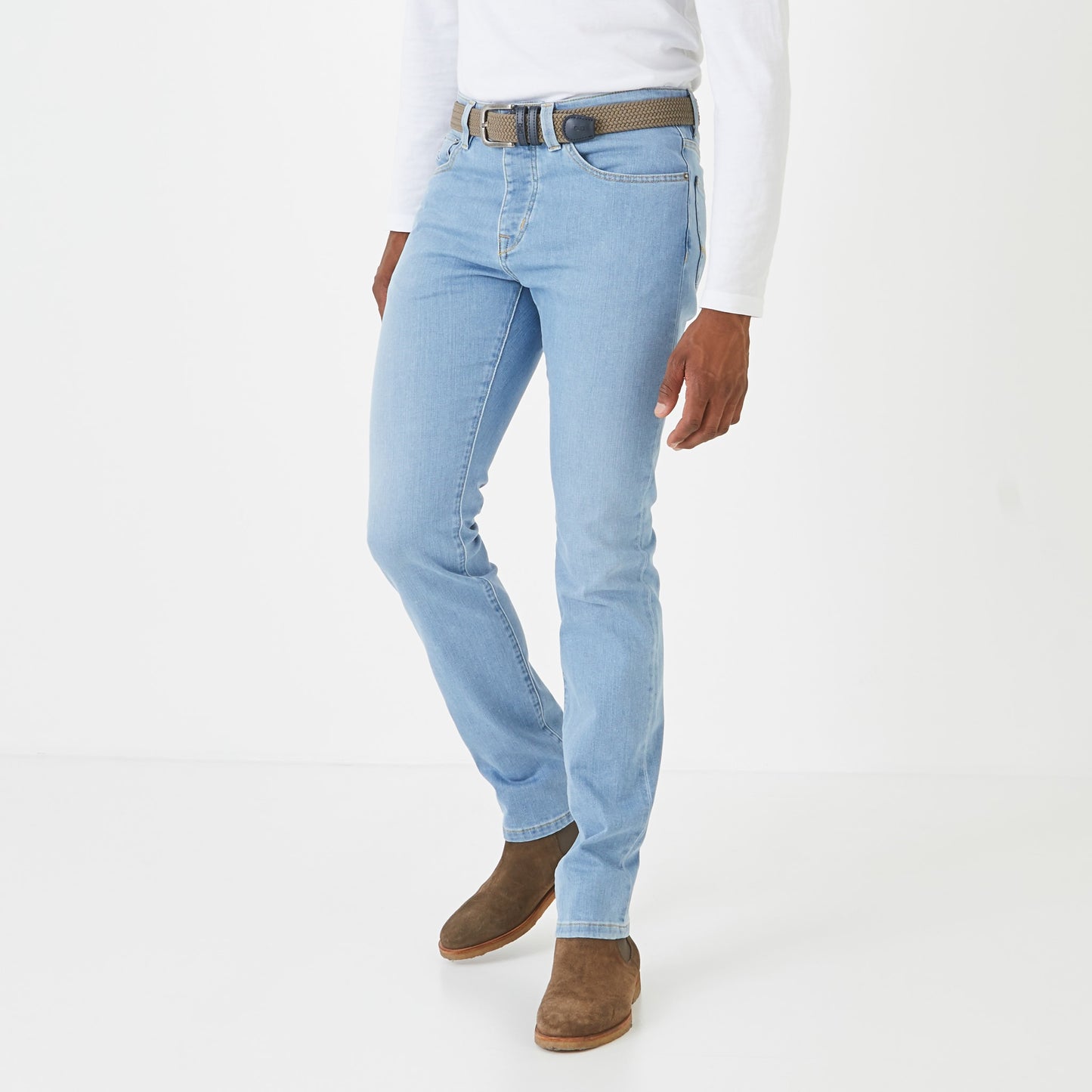 Slim blue jeans