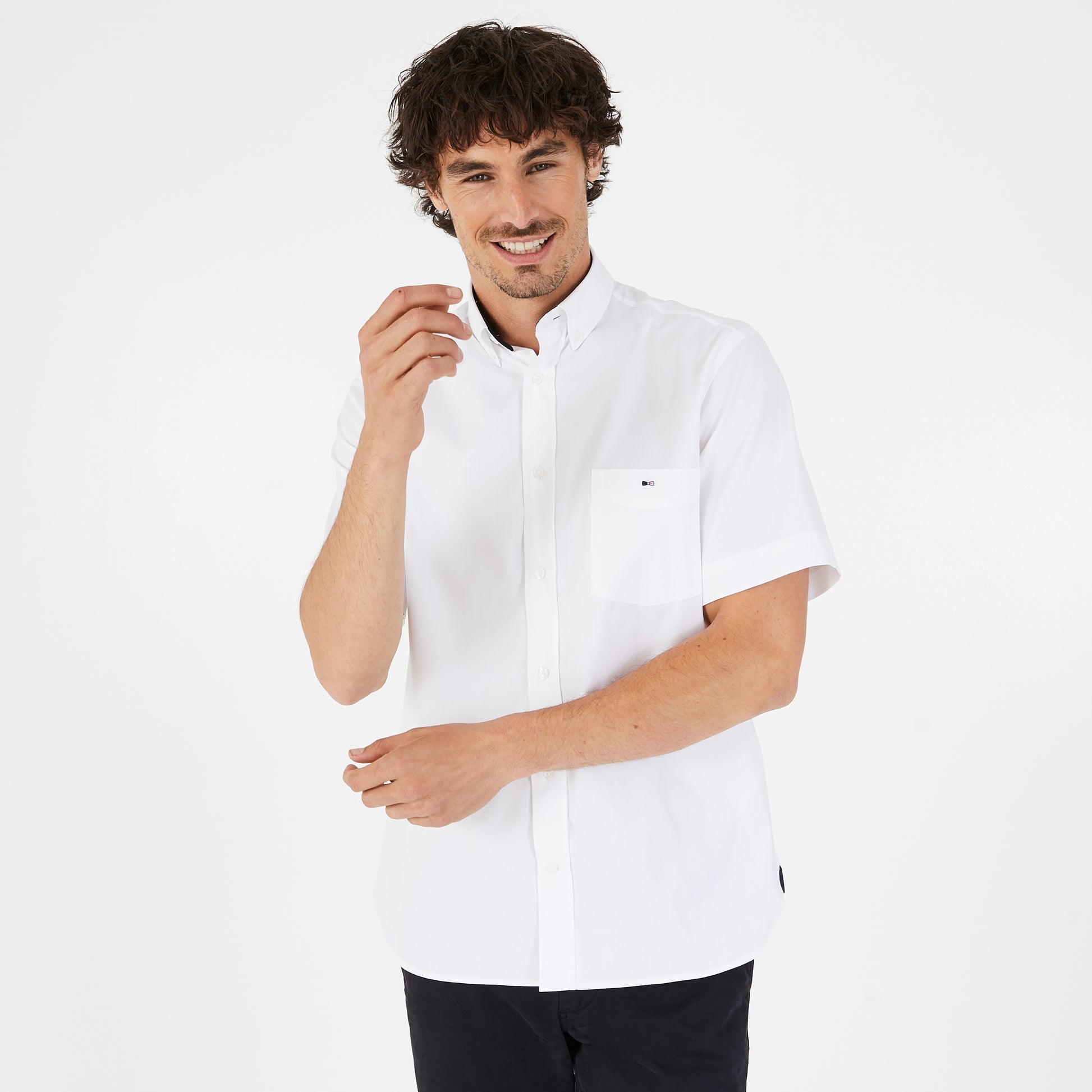 Chemisette blanche en pinpoint de coton avec broderie dos Eden Park