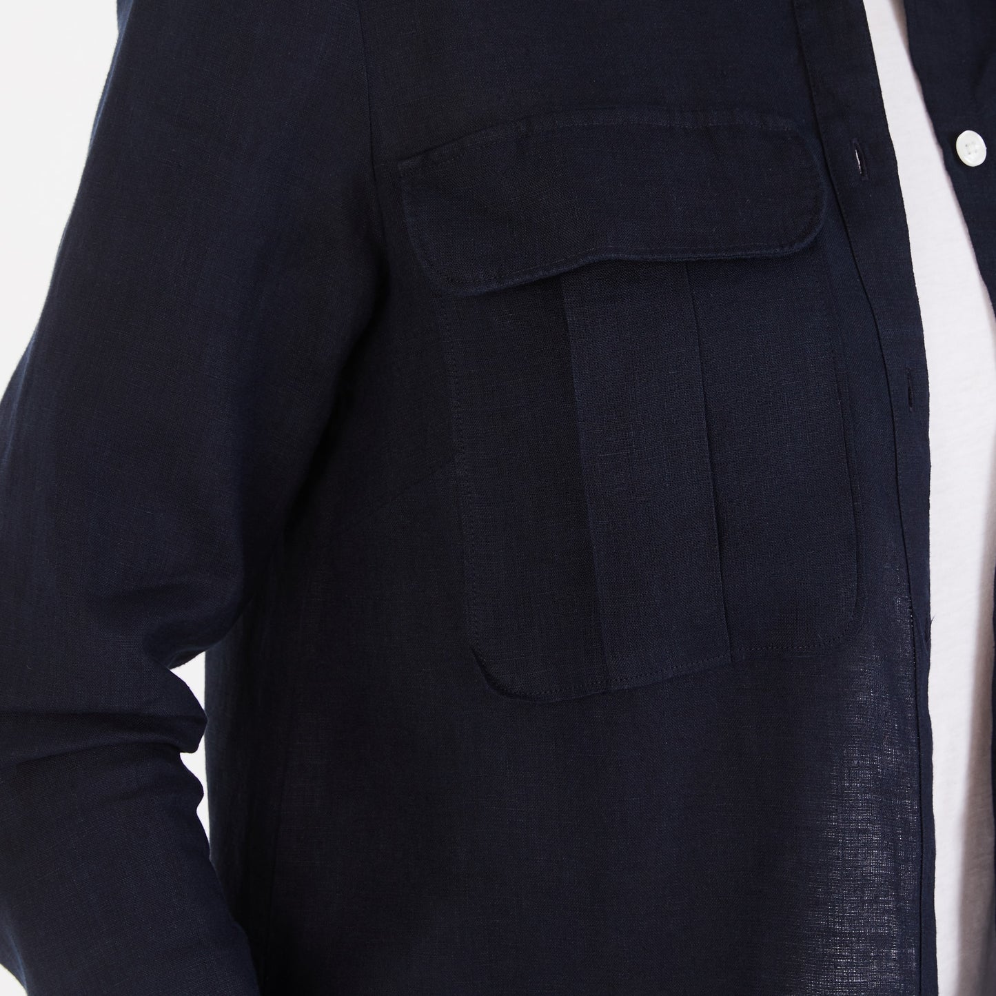 Dark blue linen blouse