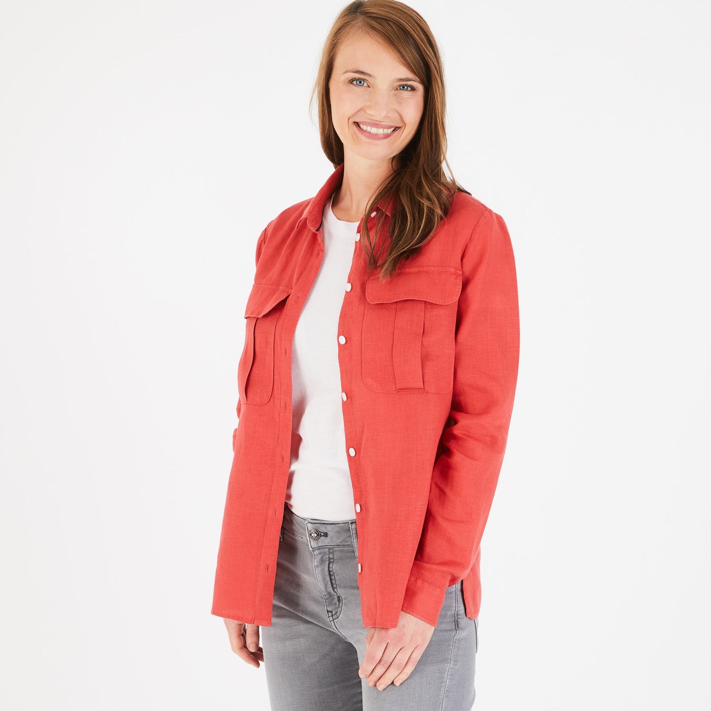 Orange linen blouse