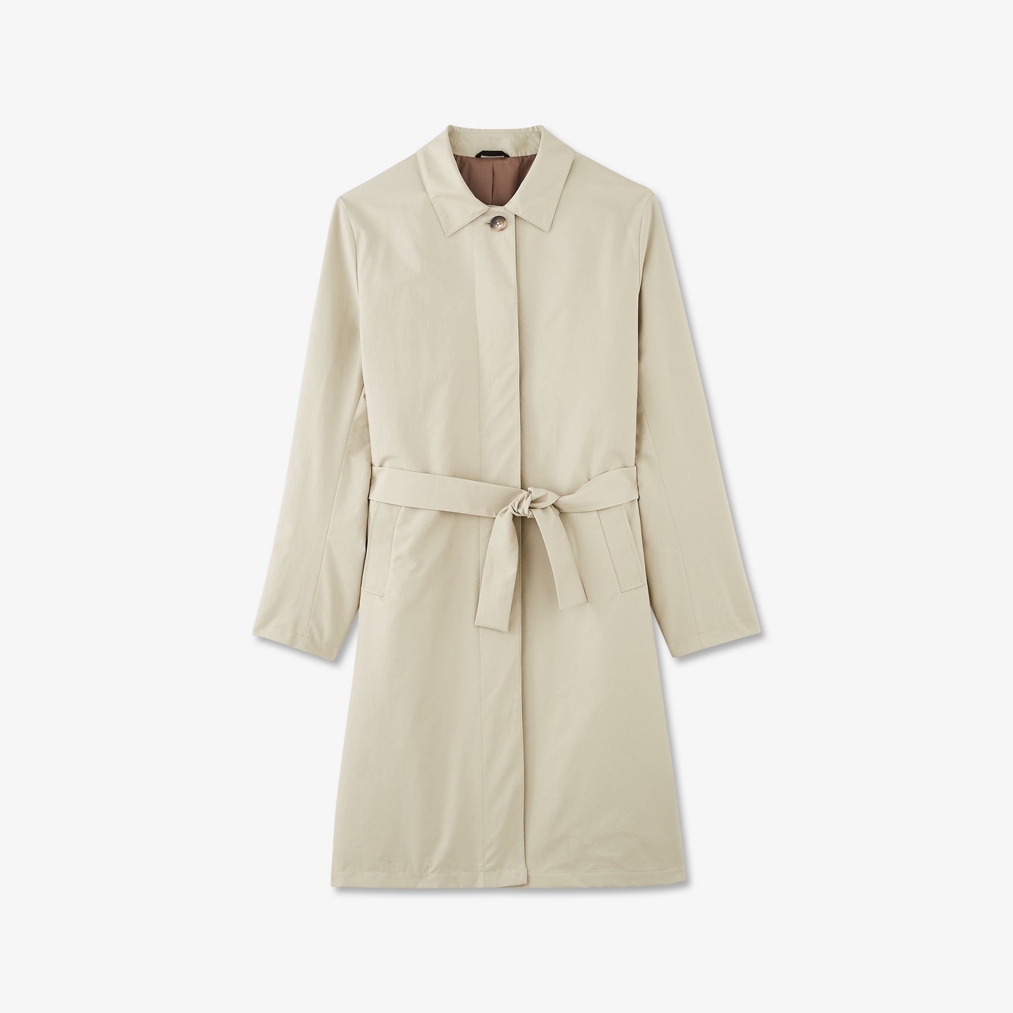 Beige raincoat with belt