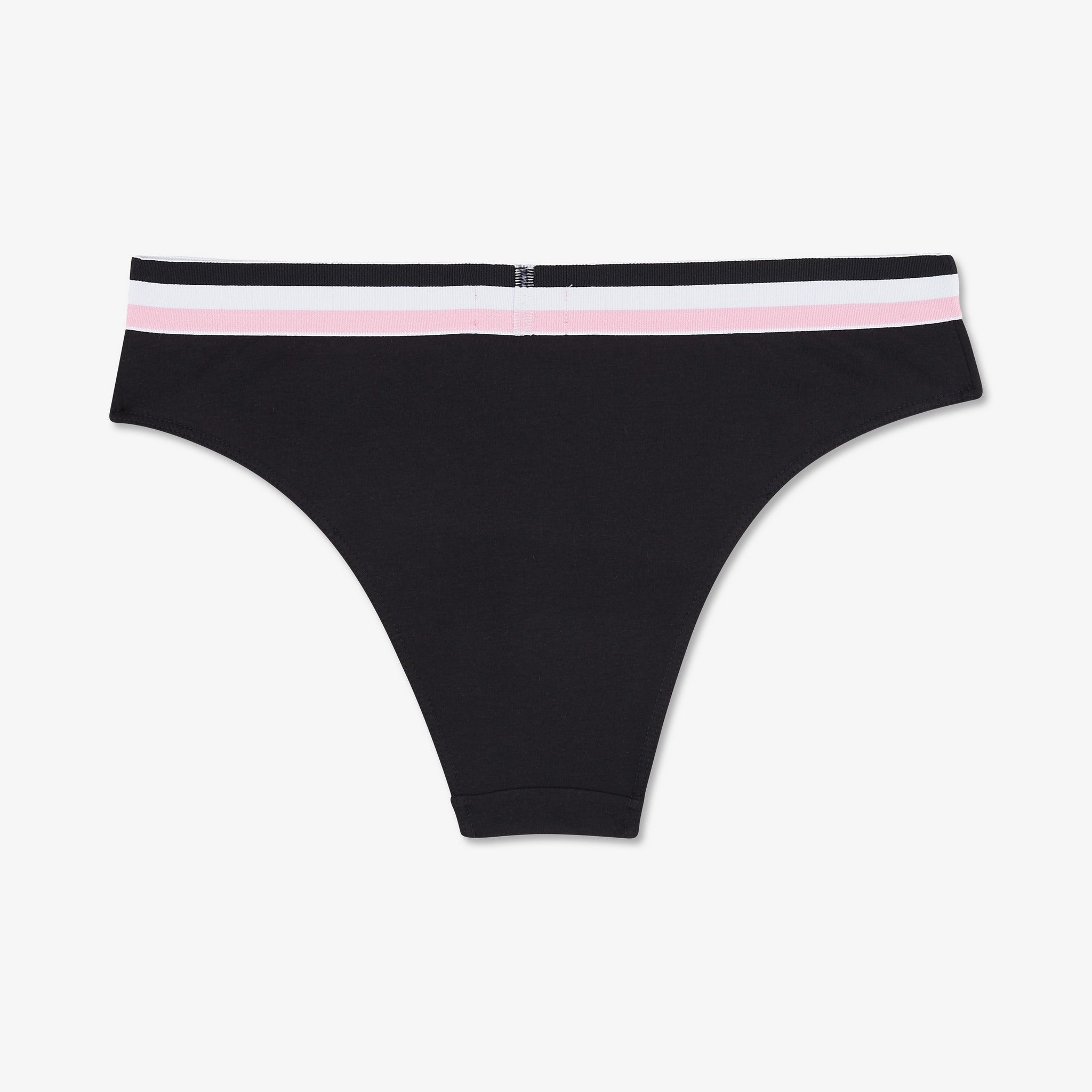 Culotte échancrée bleu foncé à bande contrastée