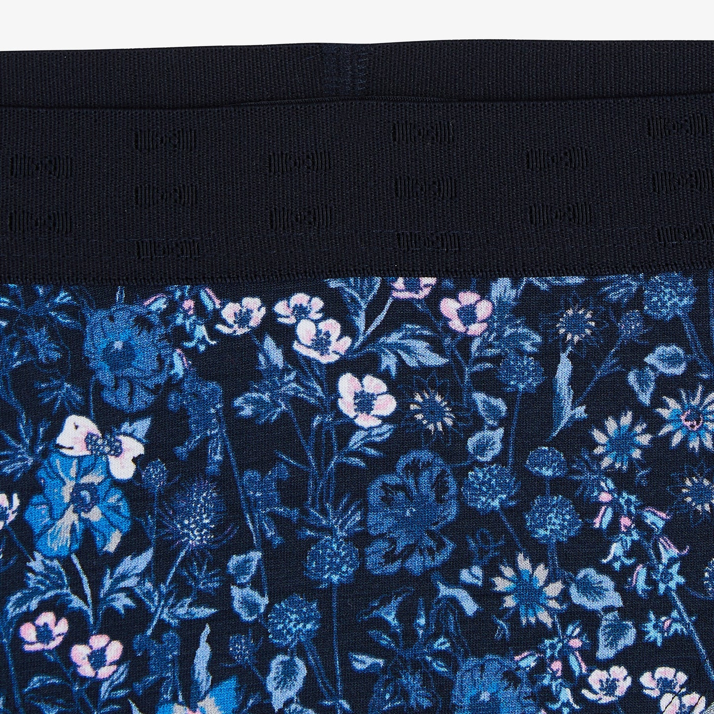 Culotte échancrée imprimé fleuri bleu foncé